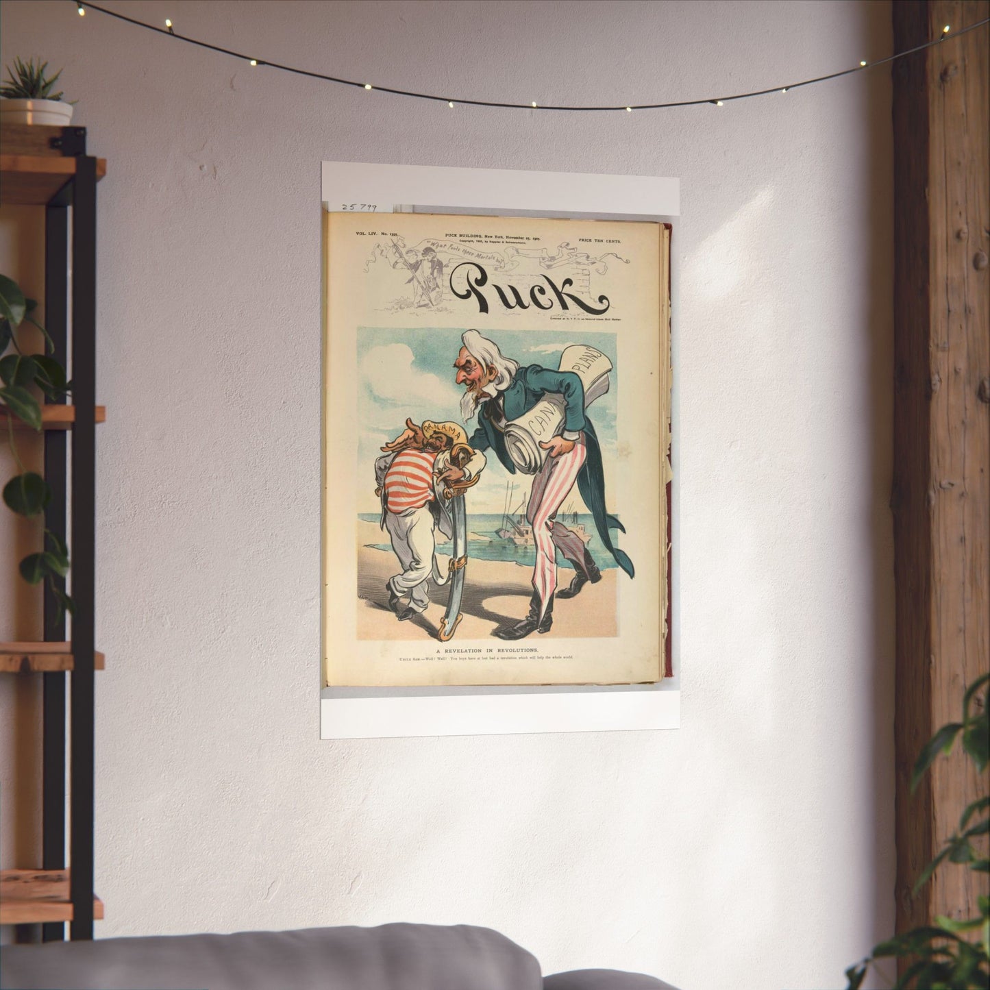 Puck magazine cover - A revelation in revolutions / Kep. High Quality Matte Wall Art Poster for Home, Office, Classroom