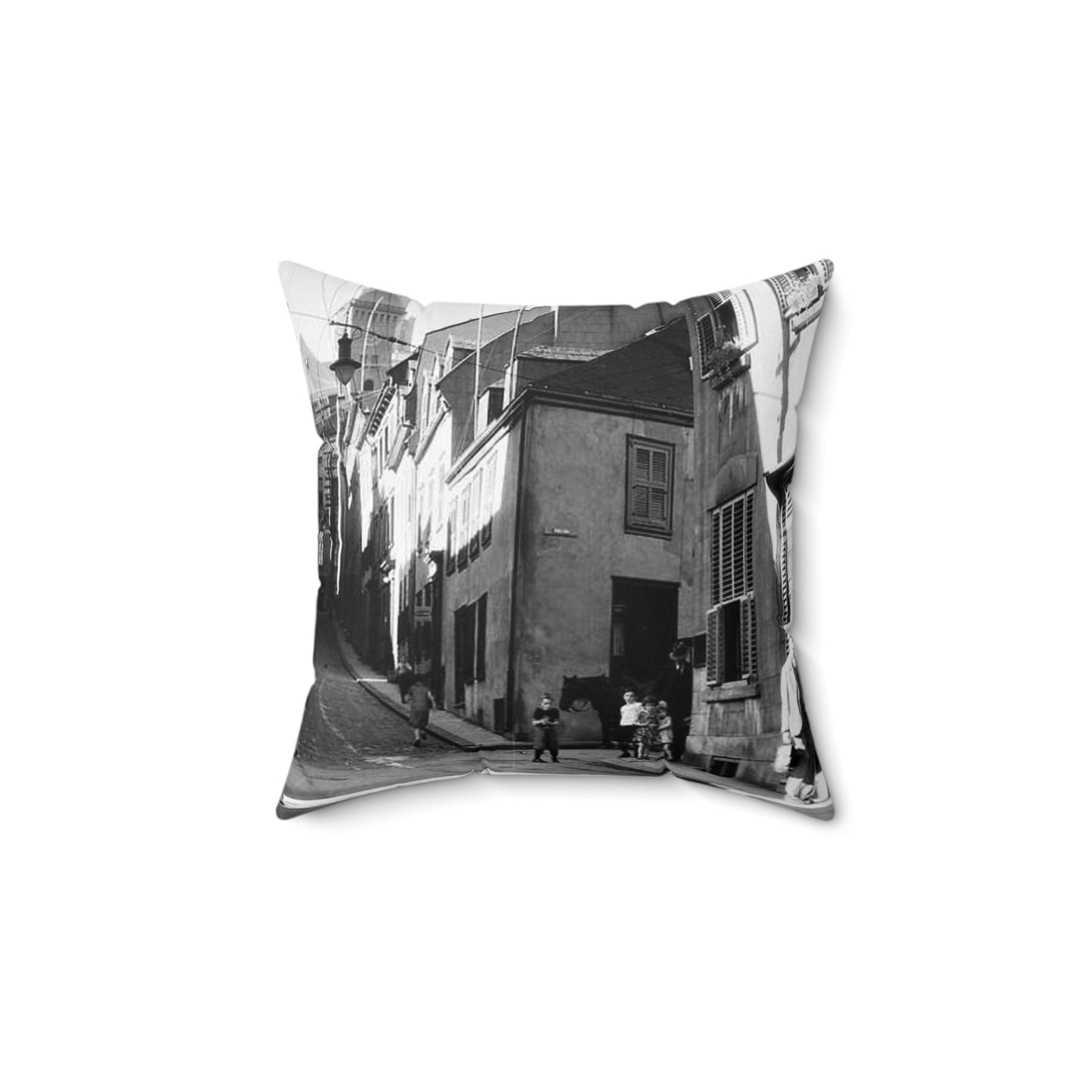 Rue St-Flavien, Quebec City, 1932 Decorative Accent Square Pillow