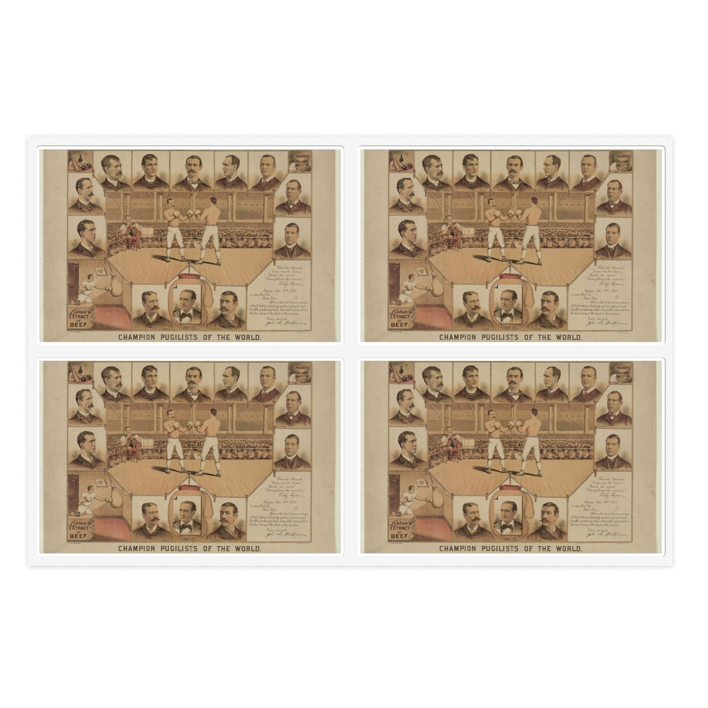 Champion pugilists of the world Laminated UV Protective Vinyl Stickers