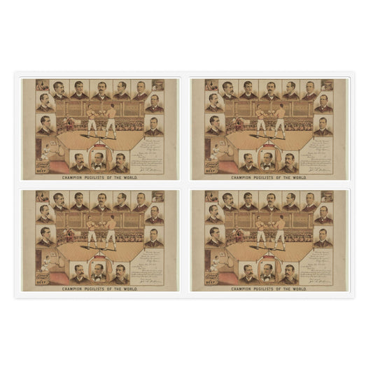 Champion pugilists of the world Laminated UV Protective Vinyl Stickers
