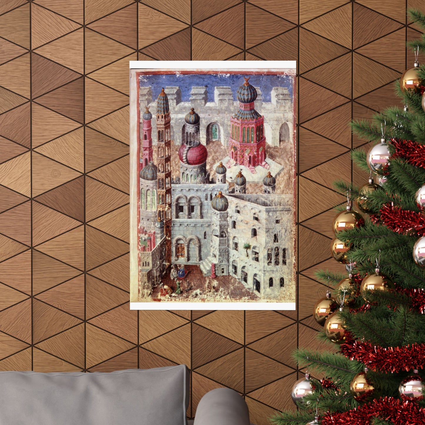 Jerusalem from BL Eg 1070, f. 5 High Quality Matte Wall Art Poster for Home, Office, Classroom