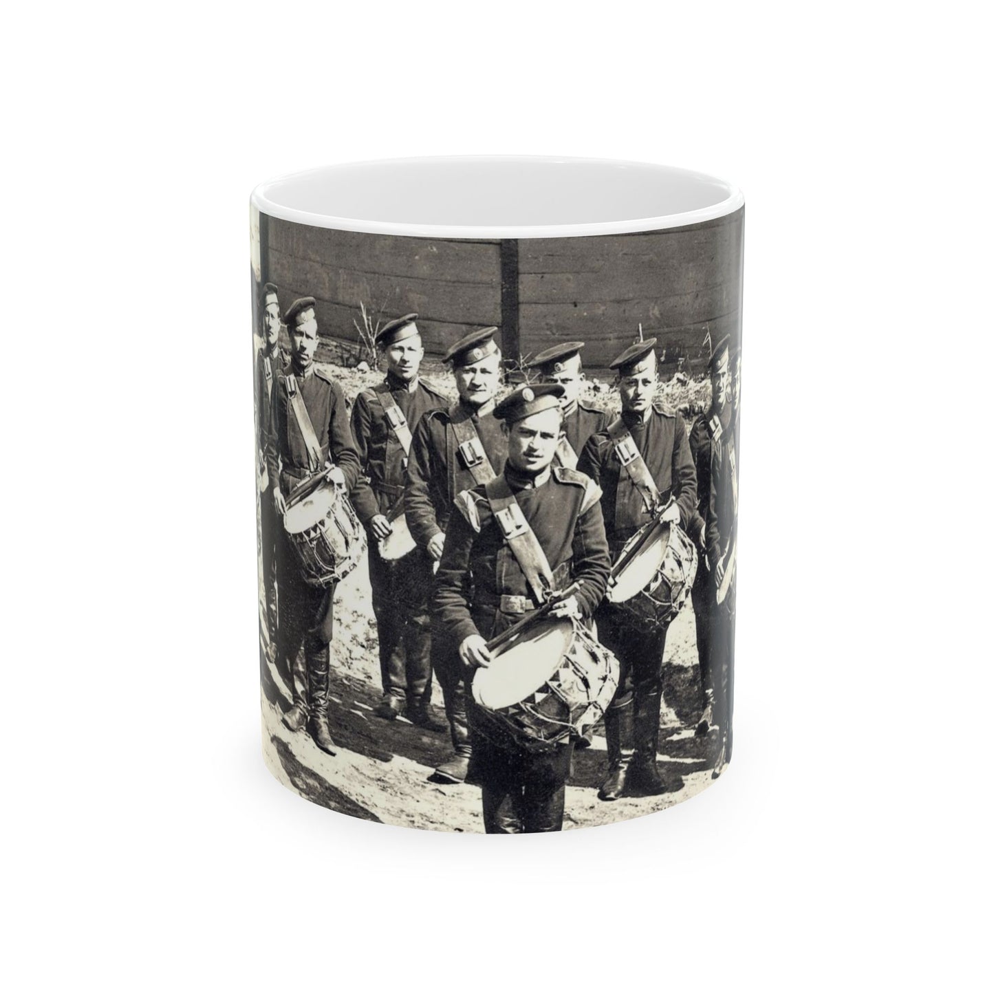 Vladimir, Vokzalnaya Street. A platoon of drummers 10 of the Little Russian Grenadier Regiment. Beautiful Novelty Ceramic Coffee Mug 11oz