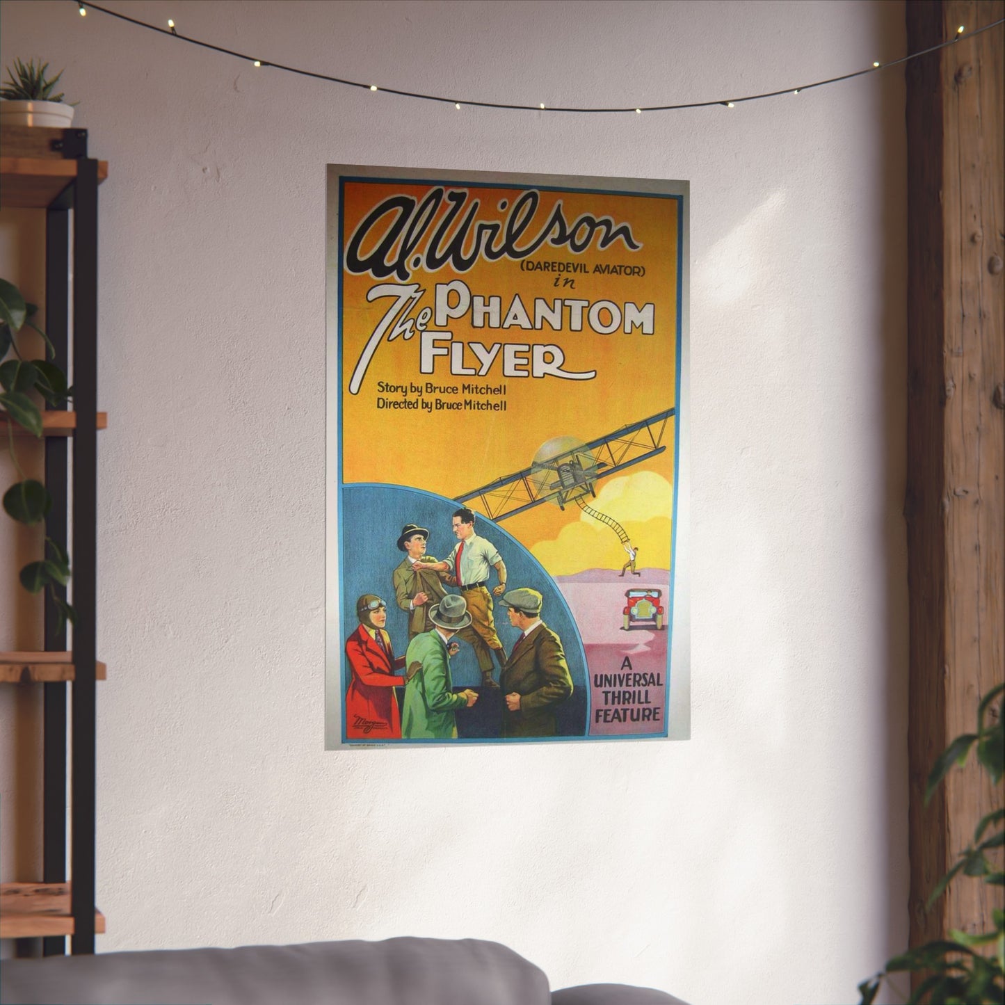 Phantom Flyer 1928 - Art Deco public domain image High Quality Matte Wall Art Poster for Home, Office, Classroom