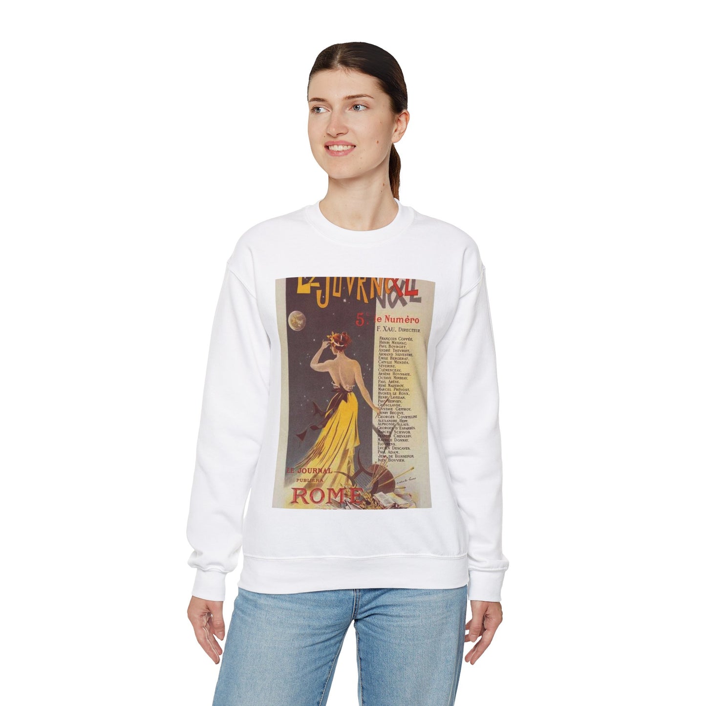 Affiche pour annoncer la publication de "Rome" dans Le Journal. White Heavy Blend Adult Crew Neck SweatShirt