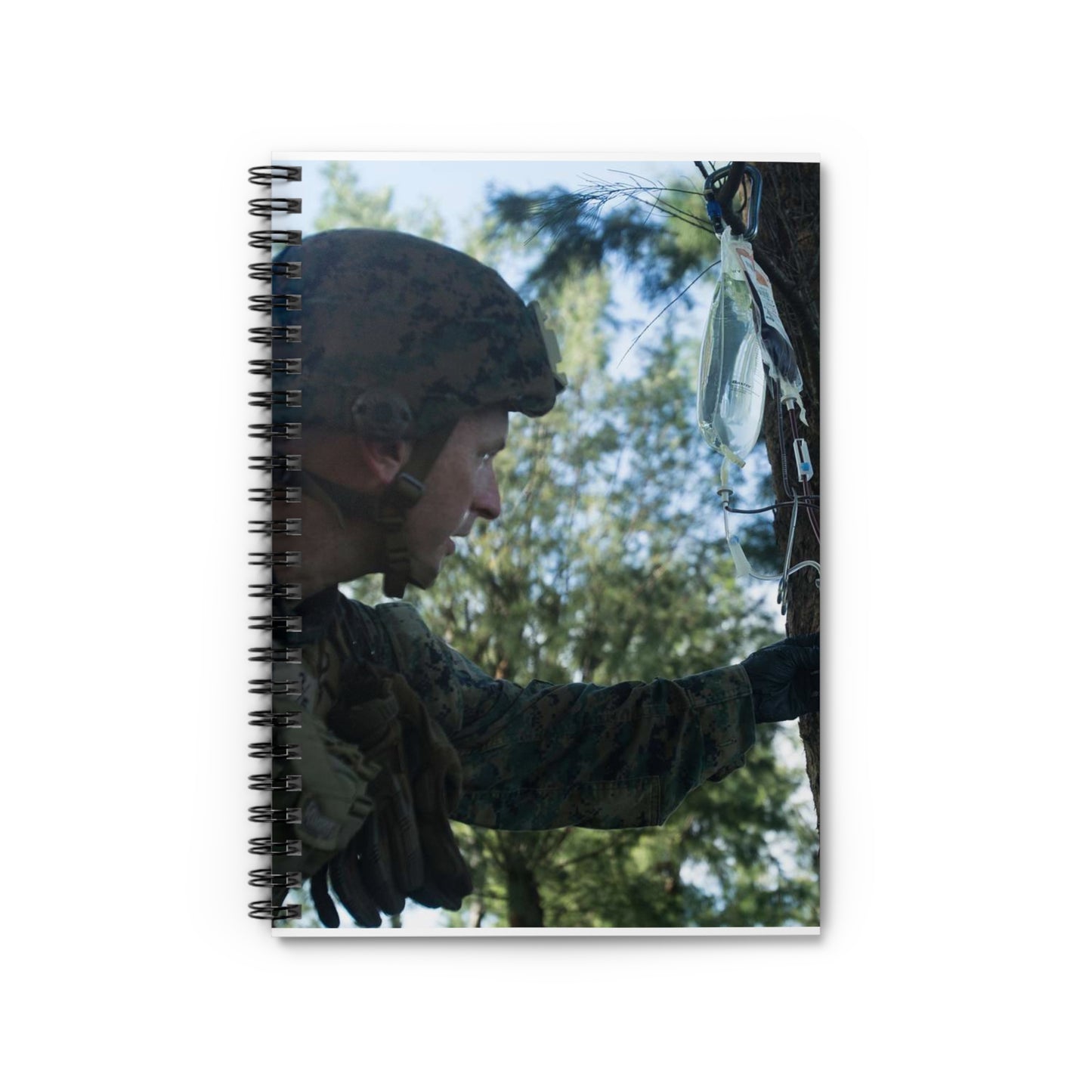 Lt. Cmdr. Russell Wier, battalion surgeon with Battalion Spiral Bound Ruled Notebook with Printed Cover