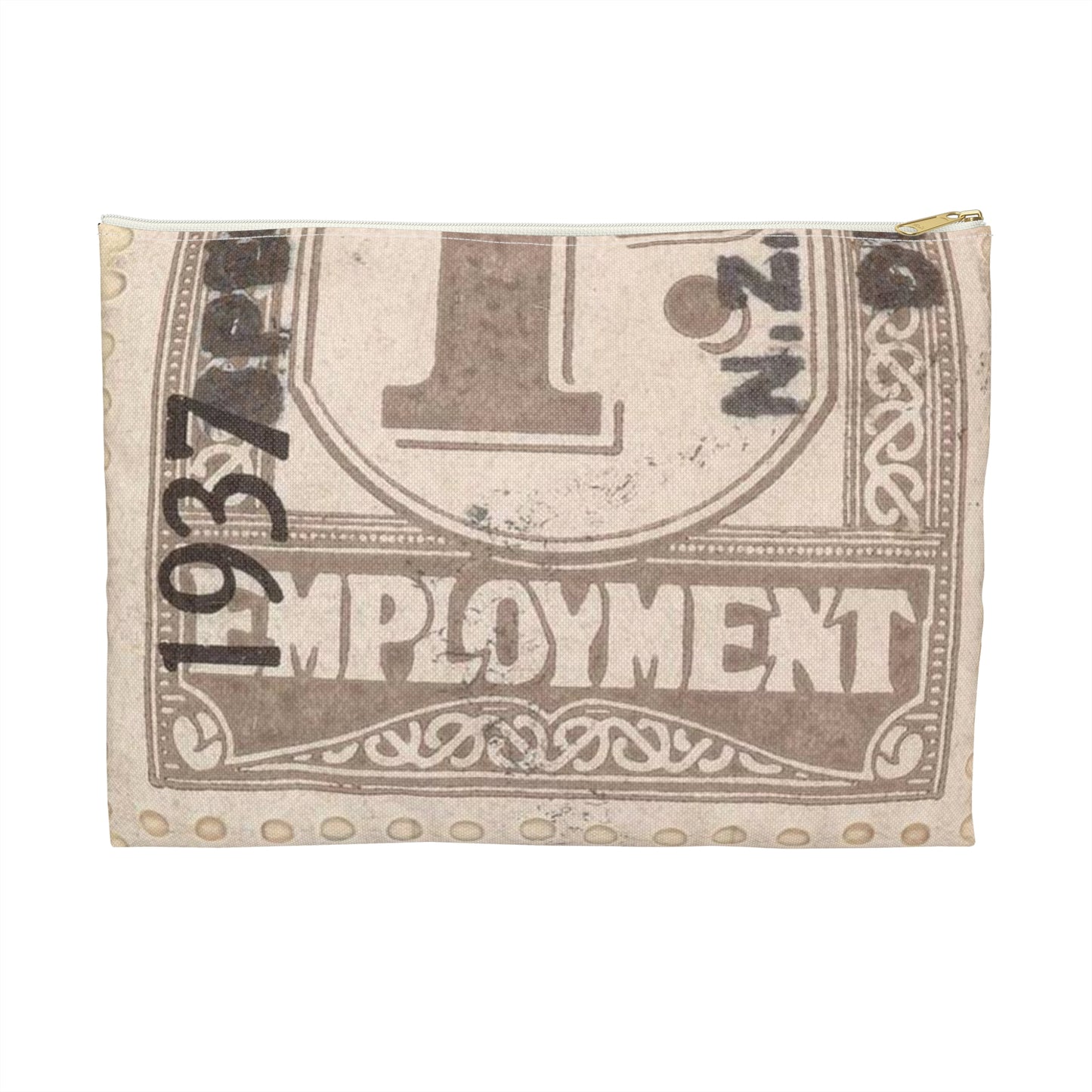 Block of one penny Unemployment Relief stamps overprinted '1937' and 'Specimen' Large Organizer Pouch with Black Zipper