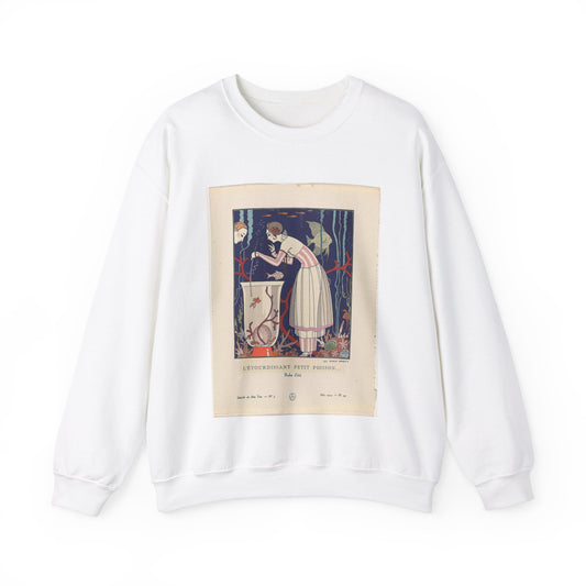 Gazette du Bon Ton, 1914 - No. 5, Pl. 44: L'étourdissant petit poisson (...) / Robe d'été White Heavy Blend Adult Crew Neck SweatShirt