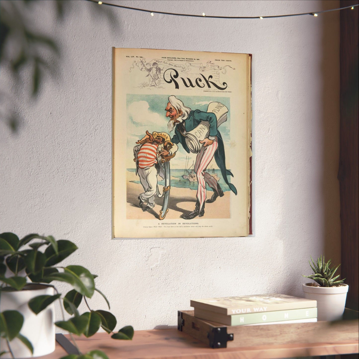 Puck magazine cover - A revelation in revolutions / Kep. High Quality Matte Wall Art Poster for Home, Office, Classroom