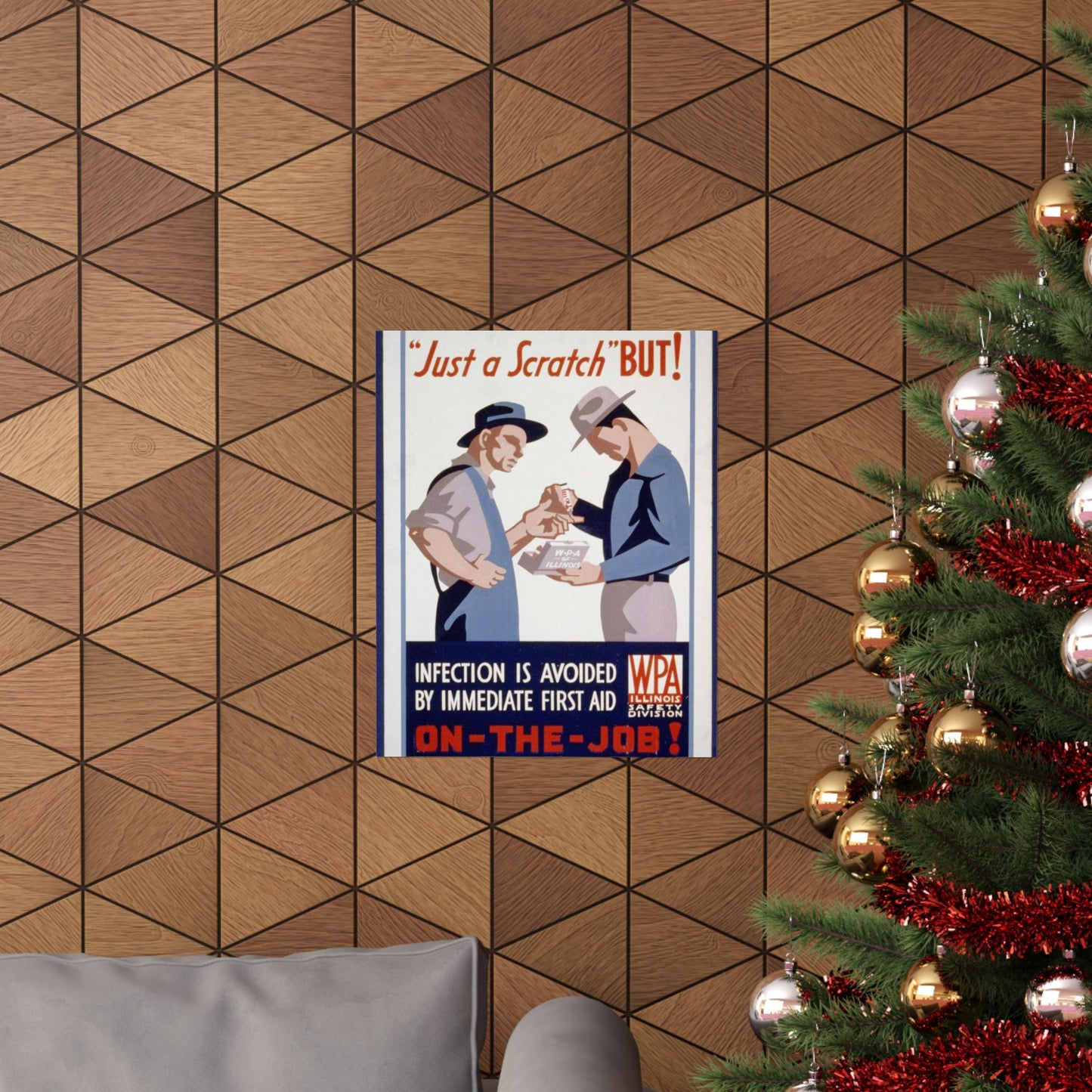 "Just a scratch" But! Infection is avoided by immediate first aid on-the-job! High Quality Matte Wall Art Poster for Home, Office, Classroom