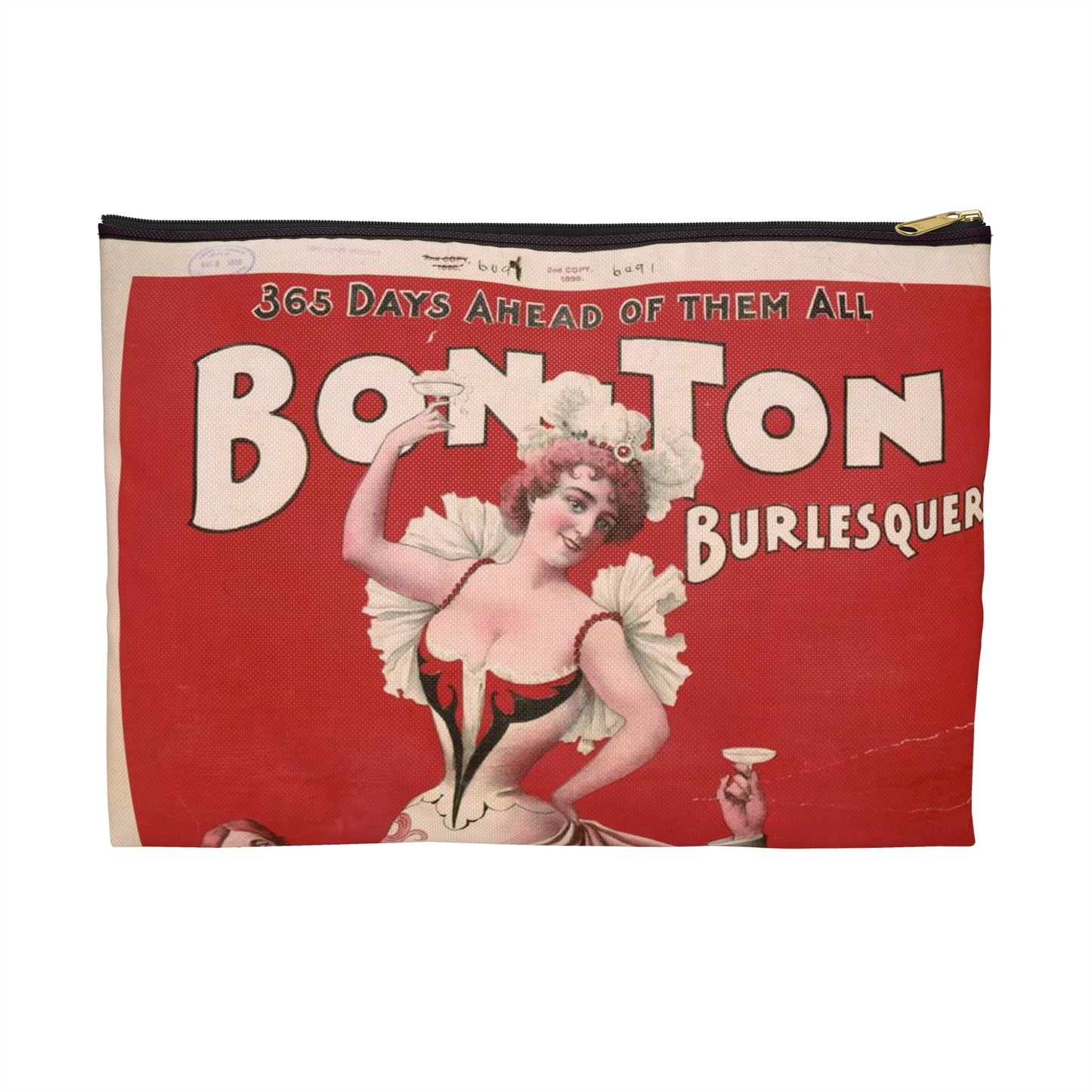 Bon Ton Burlesquers 365 days ahead of them all. Large Organizer Pouch with Black Zipper