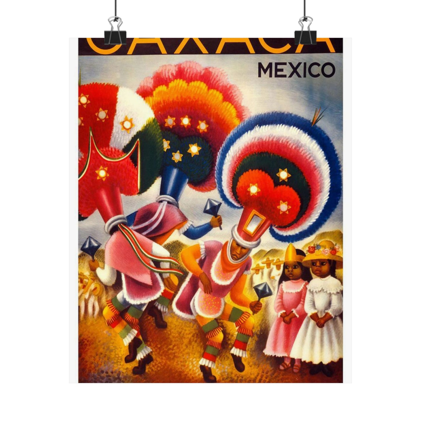 Oaxaca. Mexico. Vintage Travel Poster. High Quality Matte Wall Art Poster for Home, Office, Classroom