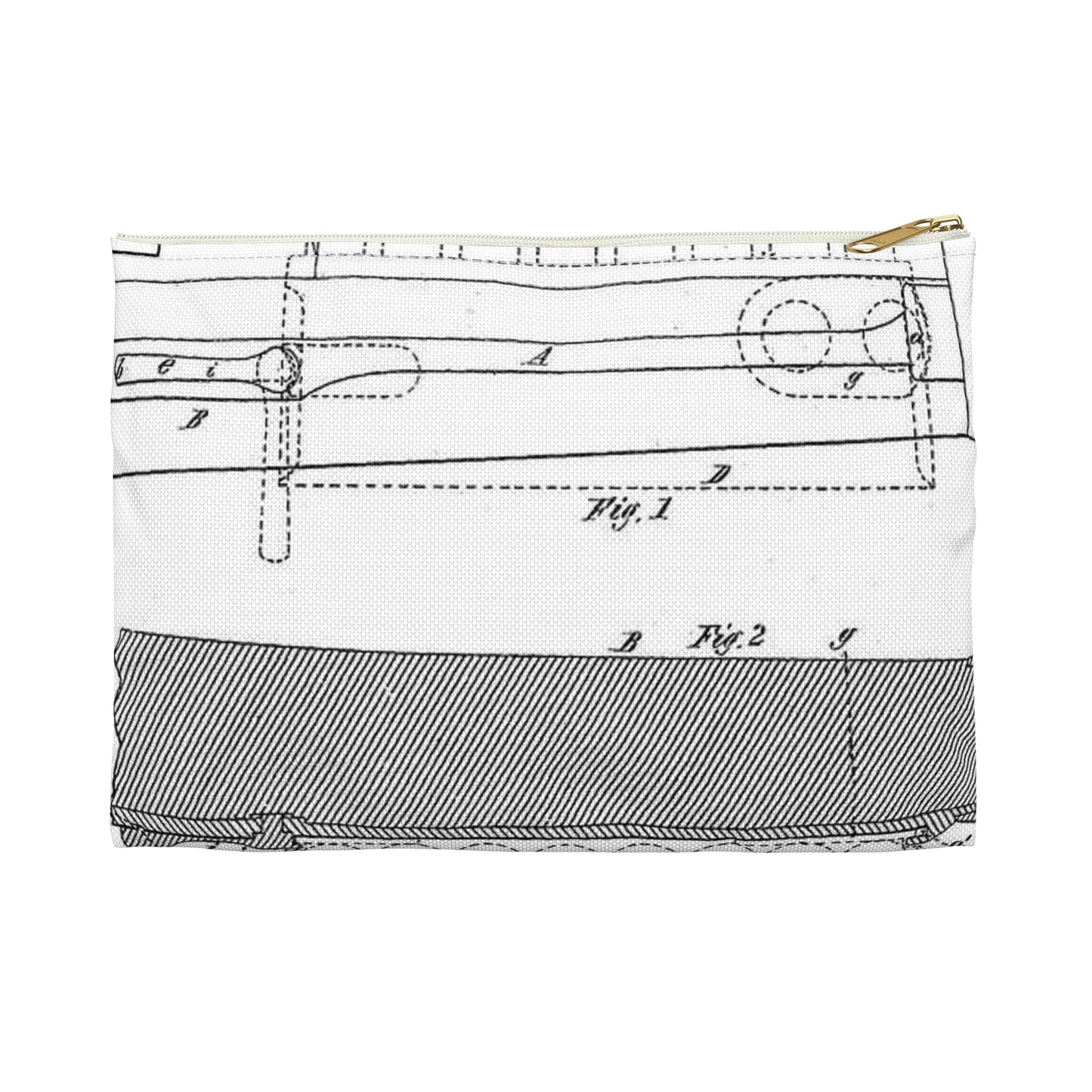 Patent drawing - Means of Attaching Magazines to Fire-Arms, 1875 Public domain  image Large Organizer Pouch with Black Zipper