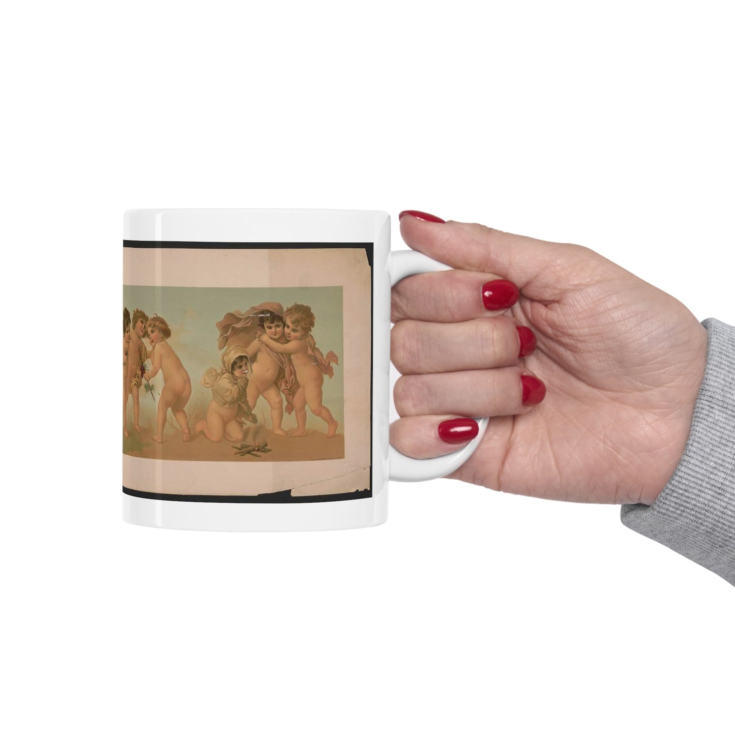 Yard of cupids - Print, Library of Congress collection Beautiful Novelty Ceramic Coffee Mug 11oz