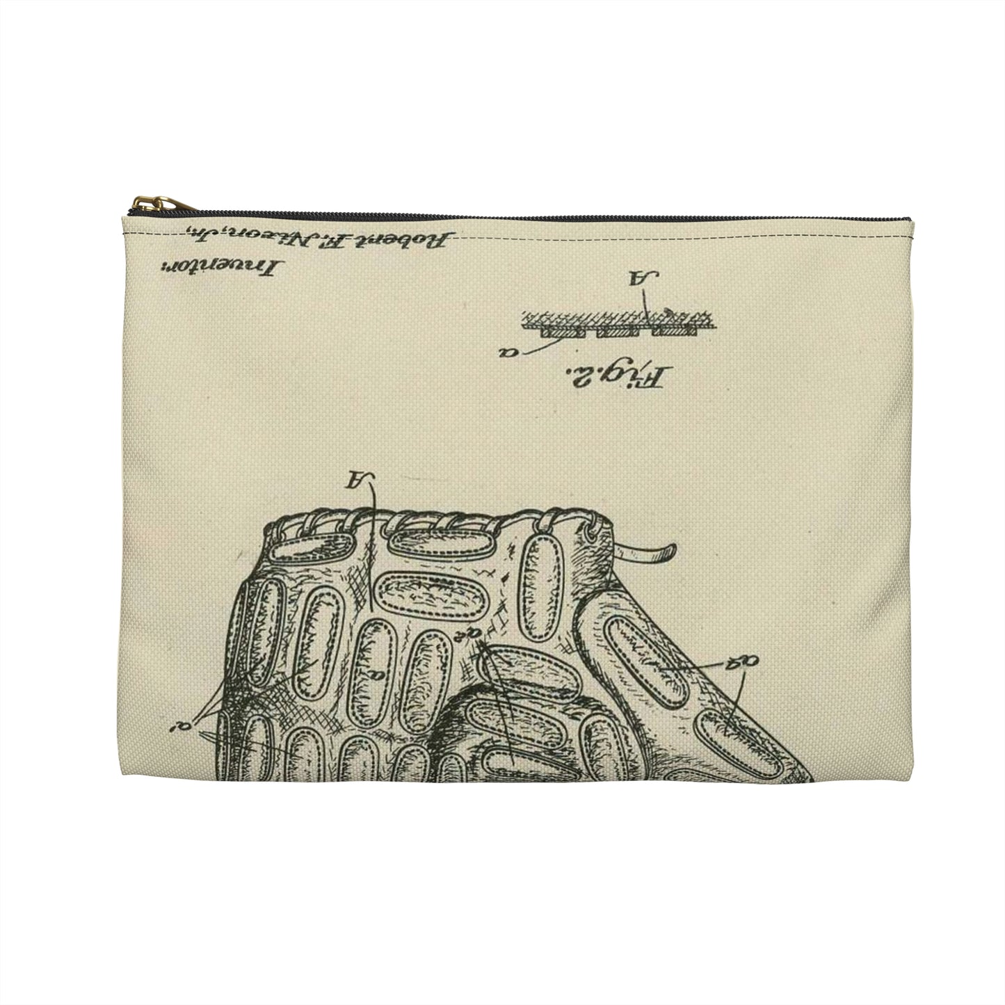 Patent Case File No. 1,496,824, Baseball Gloves and Mitts, Inventor Robert F. Nixon, Jr. - DPLA - c877ba1bb6a83b8db9b12cd02a036de7 (page 12) Large Organizer Pouch with Black Zipper