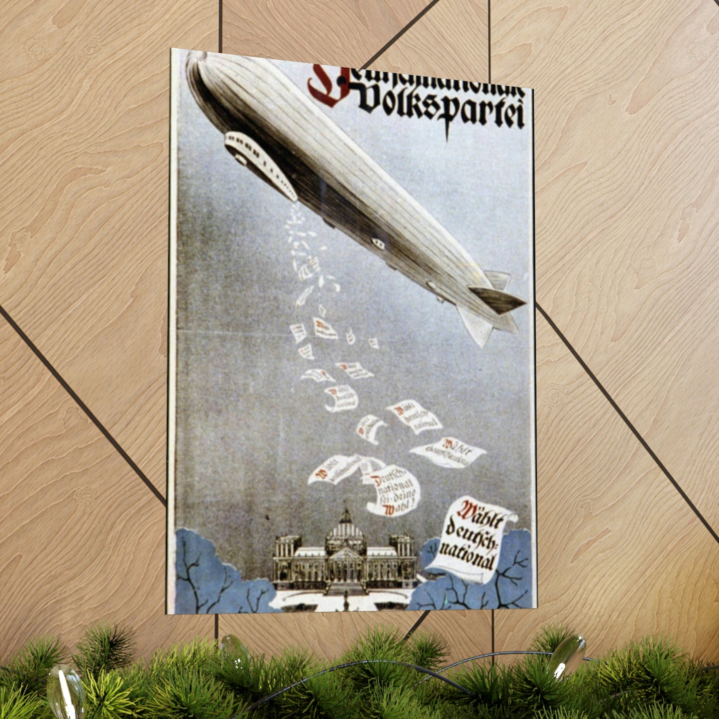 german election poster. oct 1924 -  Deutsche Zeppelin Reederei Company High Quality Matte Wall Art Poster for Home, Office, Classroom