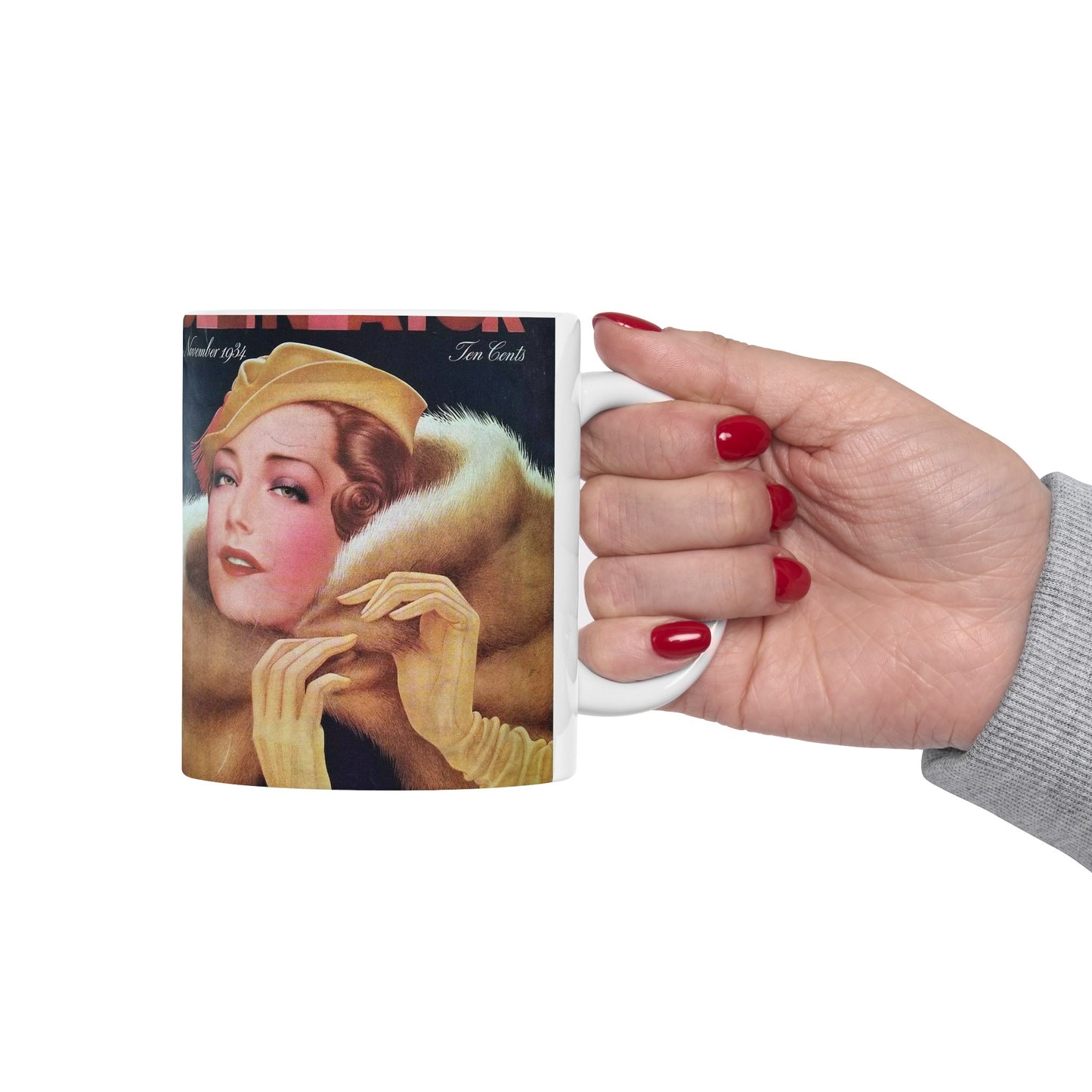 Delineator 1934-11 - Art Deco public domain image Beautiful Novelty Ceramic Coffee Mug 11oz