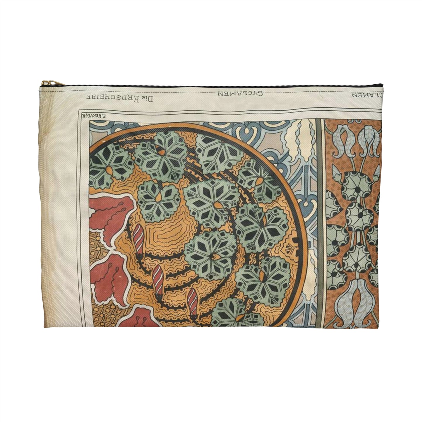 Cyclamen, E. Hervegh. Eugene Grasset, compiler Large Organizer Pouch with Black Zipper