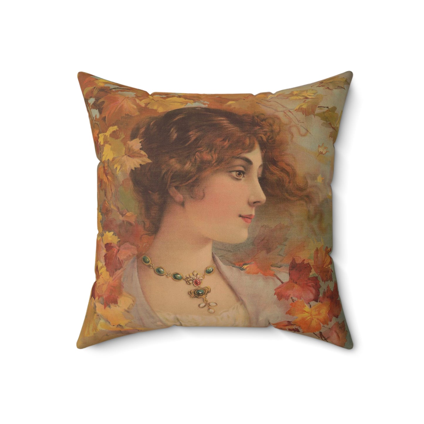 Autumn - Print, Library of Congress collection Decorative Accent Square Pillow