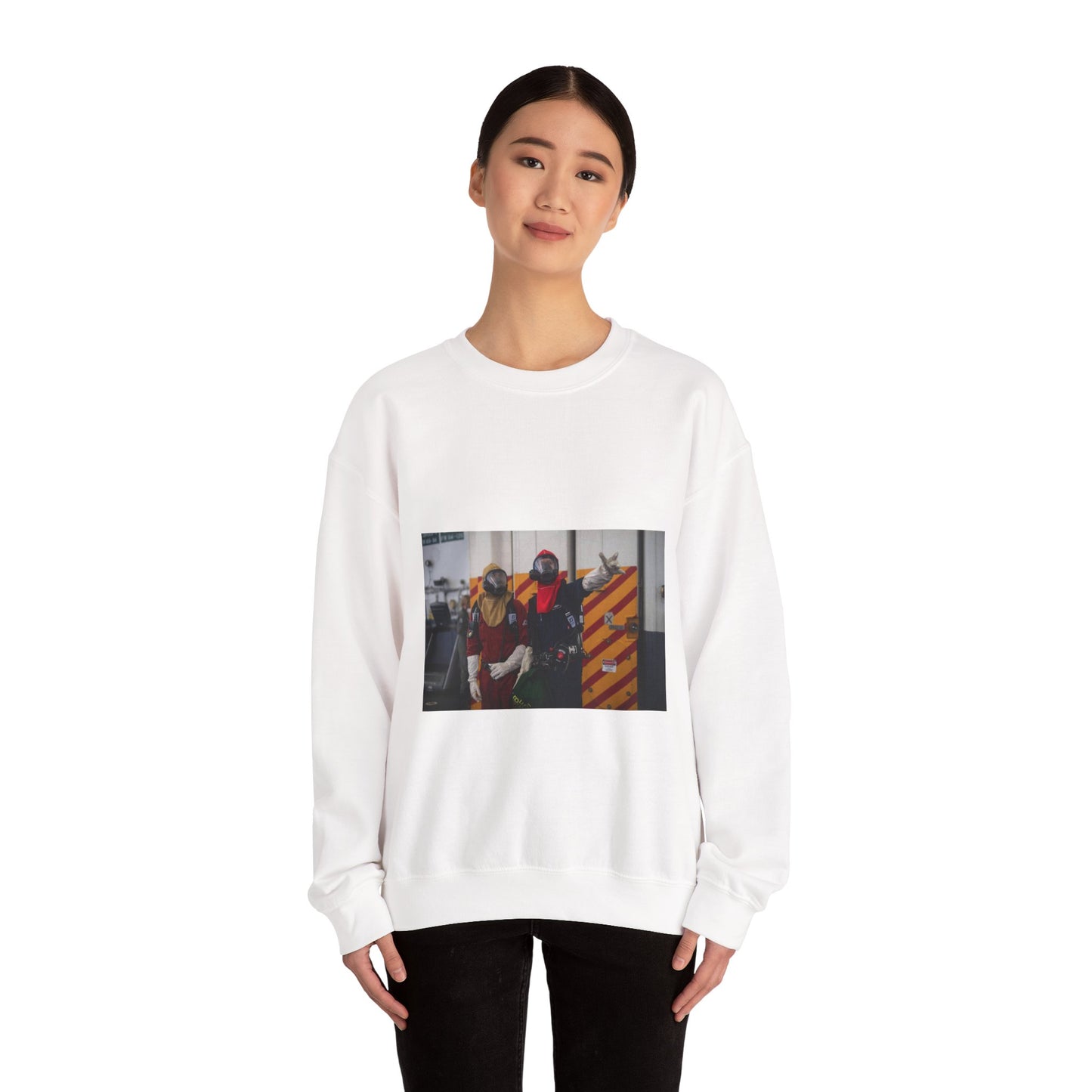 U.S. Navy Damage Controlman 2nd Class Christian Weigart, White Heavy Blend Adult Crew Neck SweatShirt