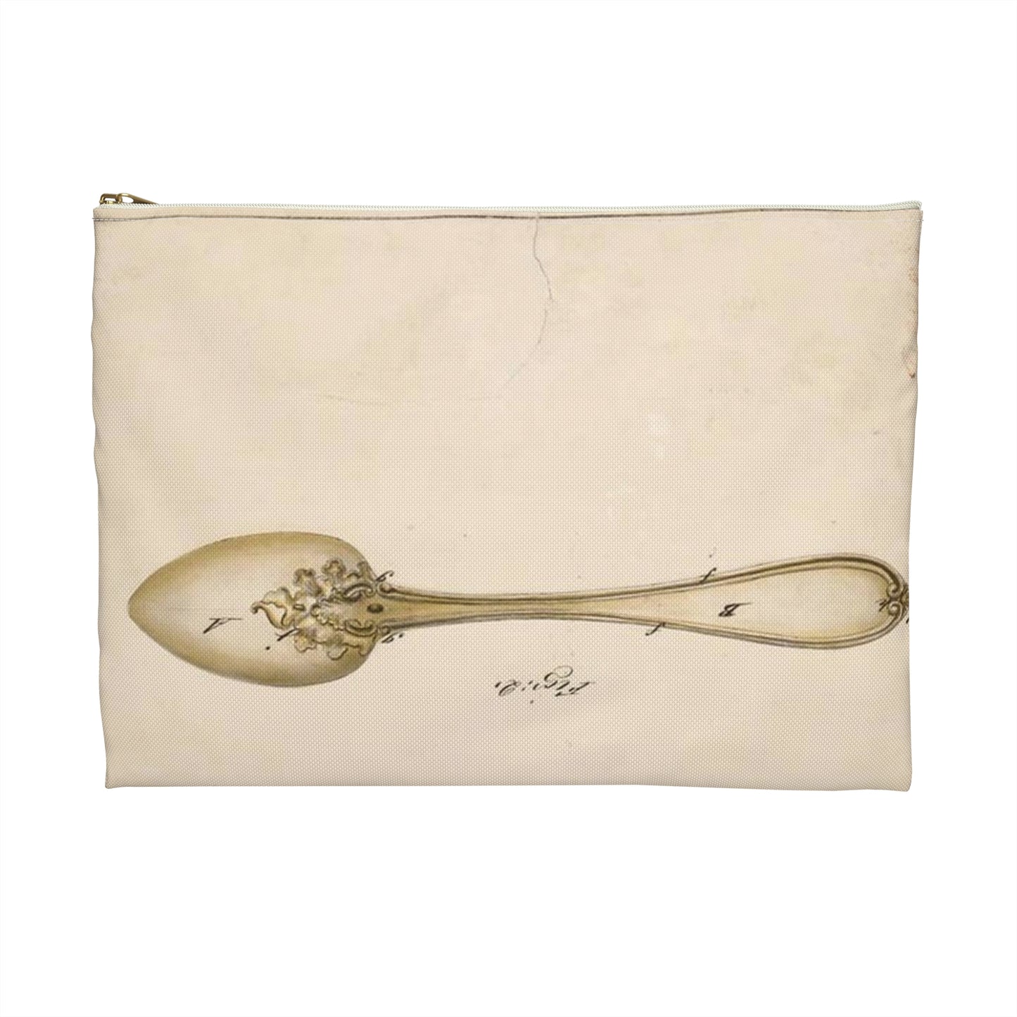 Patent drawing - Drawing of Design for Spoons Public domain  image Large Organizer Pouch with Black Zipper