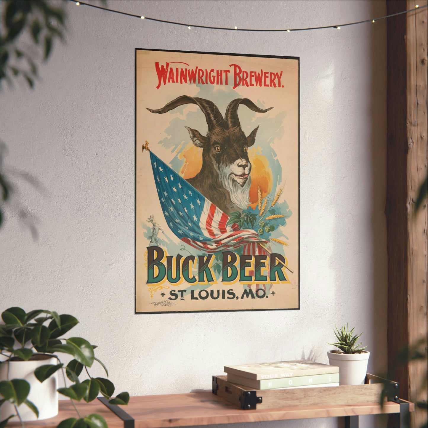 Wainwright Brewery, Buck Beer, St. Louis, MO High Quality Matte Wall Art Poster for Home, Office, Classroom