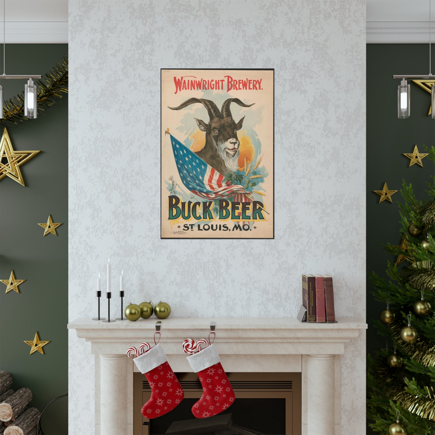 Wainwright Brewery, Buck Beer, St. Louis, MO High Quality Matte Wall Art Poster for Home, Office, Classroom