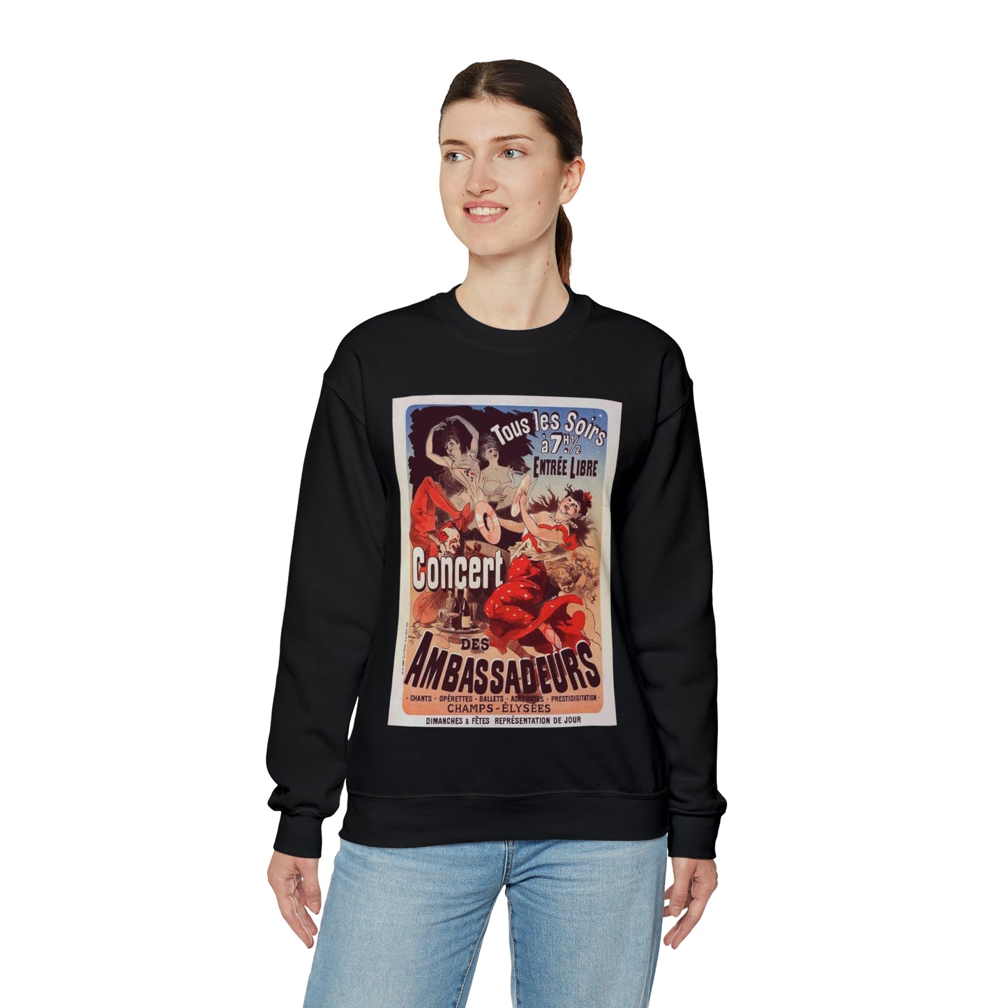 Affiche pour le "Concert des Ambassadeurs". Black Heavy Blend Adult Crew Neck SweatShirt