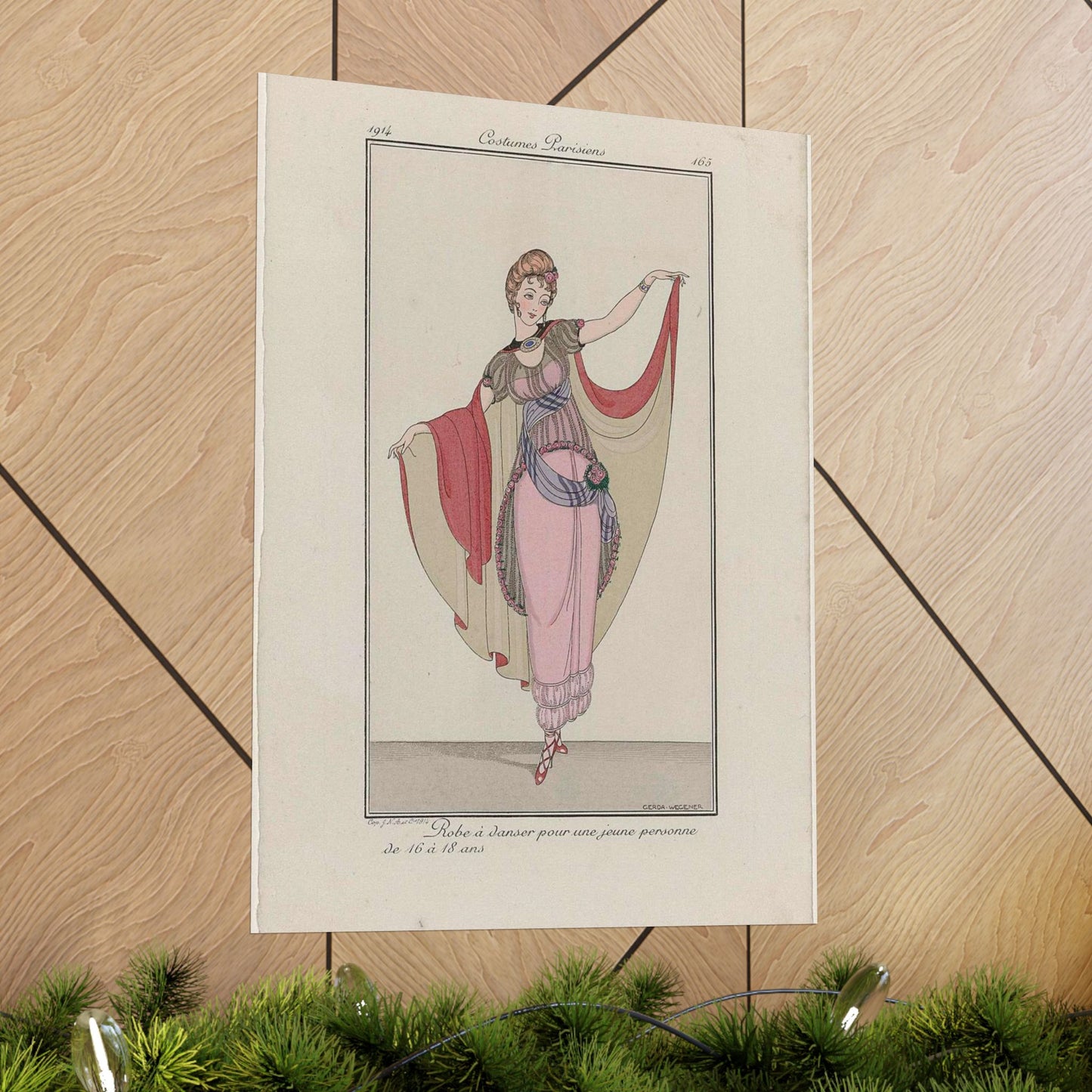 Journal des Dames et des Modes, Costumes Parisiens, 1914, No. 165 : Robe à danser (...) High Quality Matte Wall Art Poster for Home, Office, Classroom