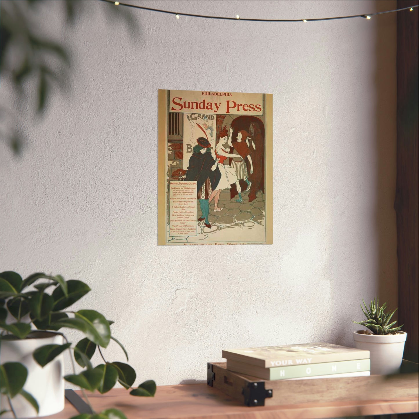 Philadelphia Sunday press. September 29, 1895. High Quality Matte Wall Art Poster for Home, Office, Classroom