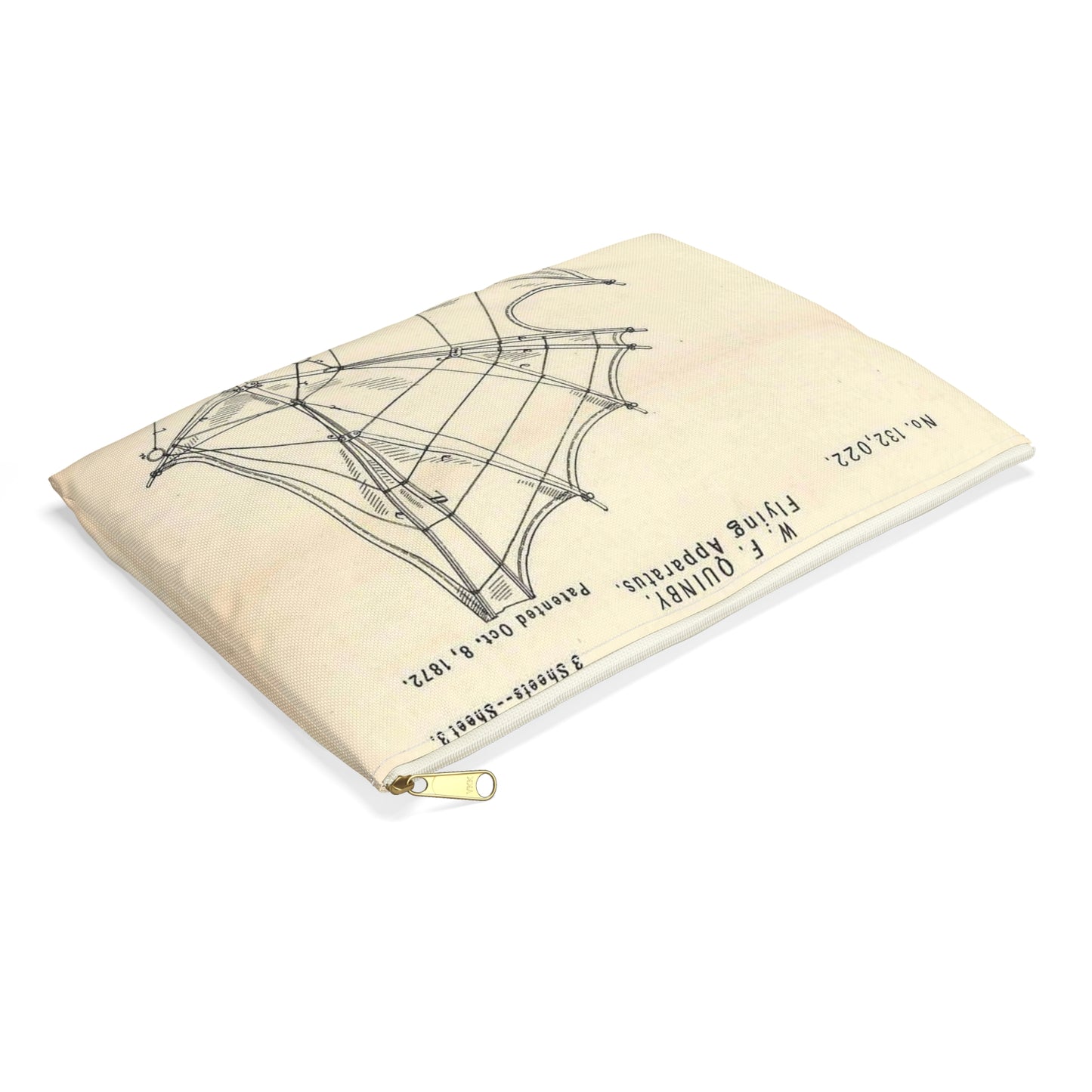 Patent Case File No. 132,022, Flying Apparatus, Inventor- Watson F. Quinby - DPLA - 1408d735868117dc44f964123674e332 (page 32) Large Organizer Pouch with Black Zipper