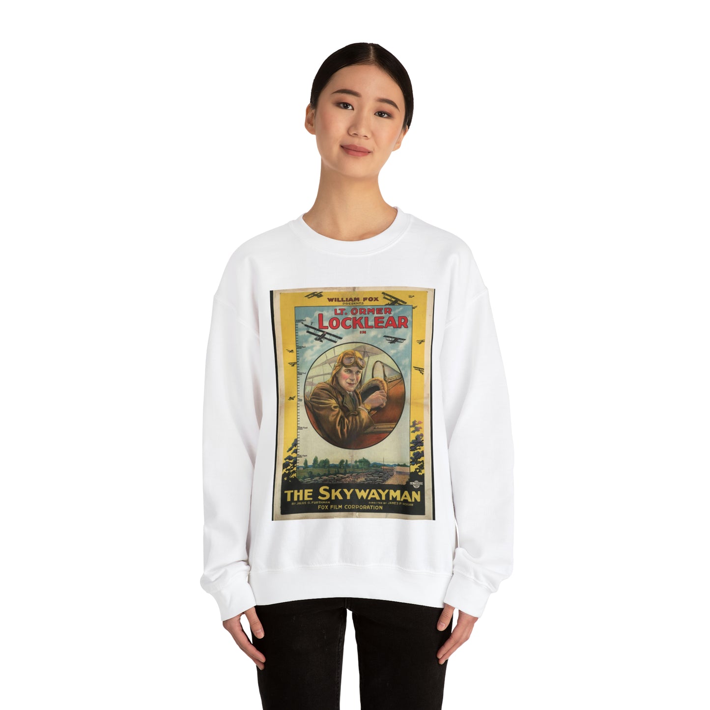 William Fox presents Lt. Ormer Locklear in The skywalker White Heavy Blend Adult Crew Neck SweatShirt