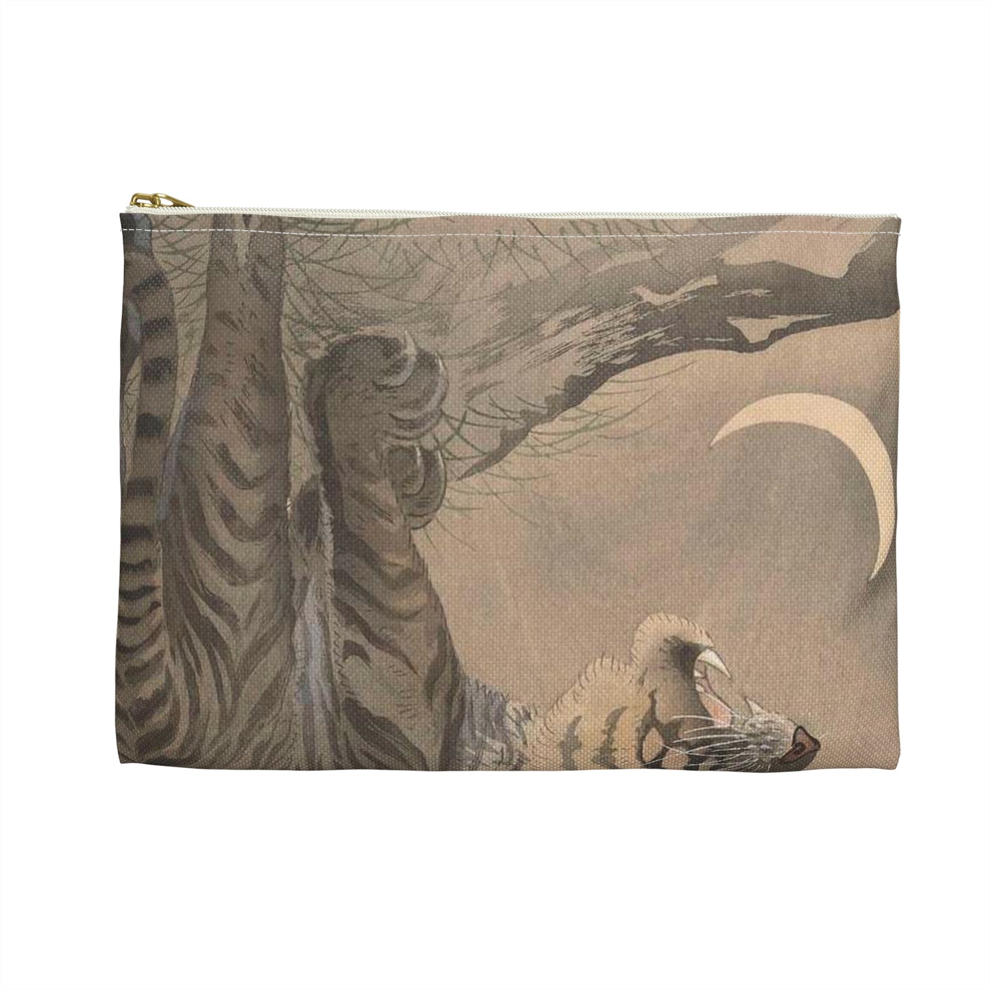 Brullende tijger, Ohara Koson - Rijksmuseum public domain dedication image Large Organizer Pouch with Black Zipper