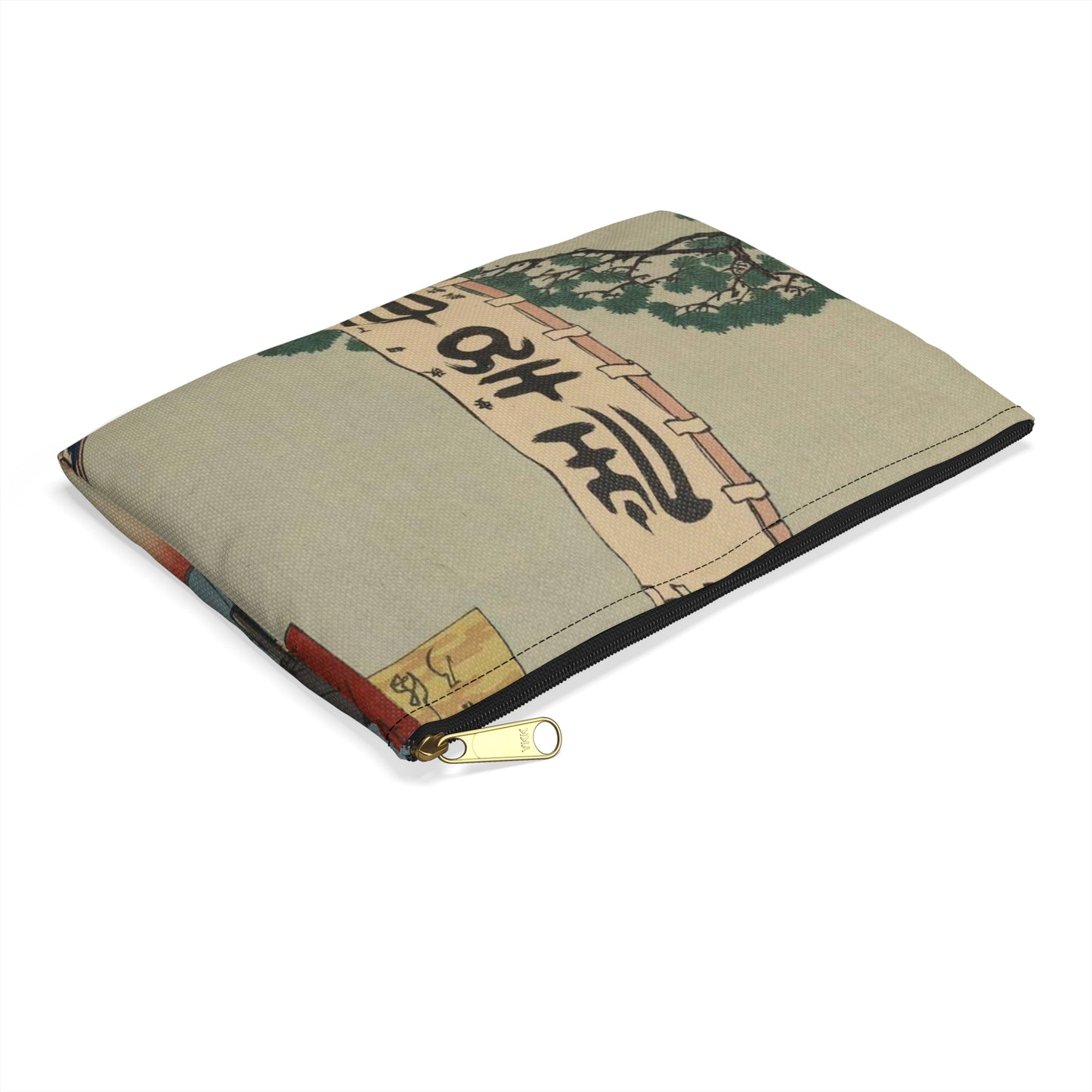 Gajō icchō, Ando Hiroshige - Public domain portrait drawing  Large Organizer Pouch with Black Zipper