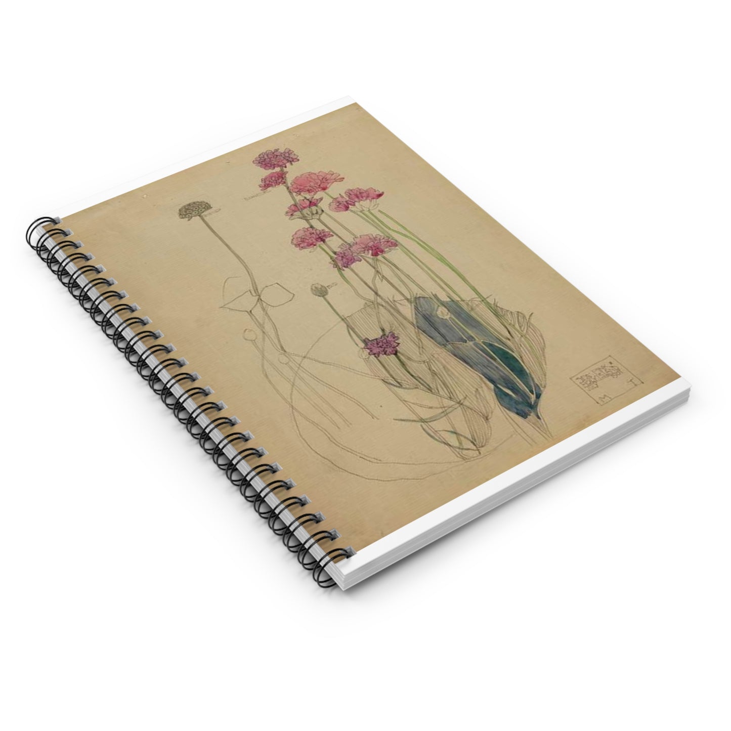 Sea Pink - Holy Island - Charles Rennie Mackintosh - 1901 Spiral Bound Ruled Notebook with Printed Cover