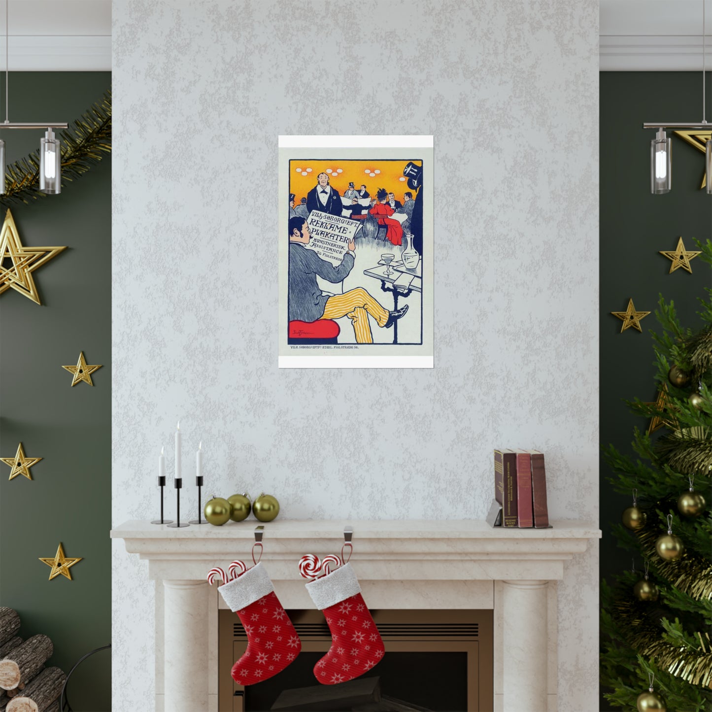 Affiche danoise pour les "Affiches artistiques Wilh. Söborg". High Quality Matte Wall Art Poster for Home, Office, Classroom