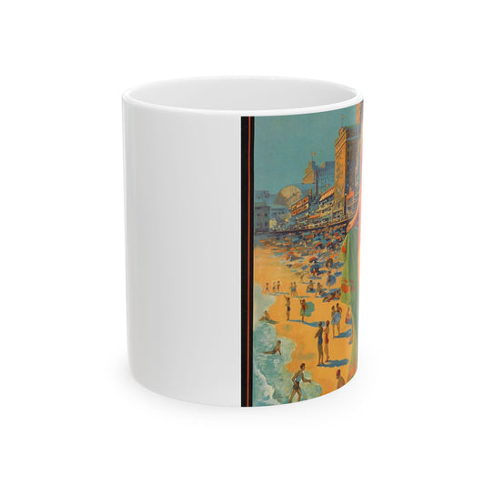 Atlantic City— America’s All-Year Resort, Pennsylvania Railroad, painting by Edward Mason Eggleston Beautiful Novelty Ceramic Coffee Mug 11oz