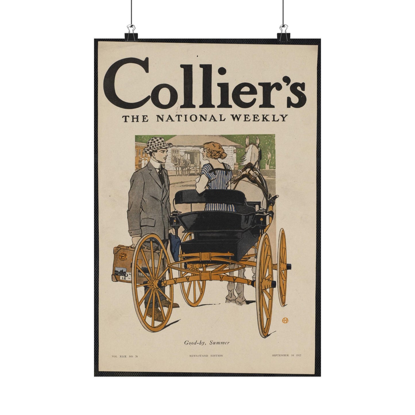 Collier's, the national weekly. Good-by, summer. High Quality Matte Wall Art Poster for Home, Office, Classroom