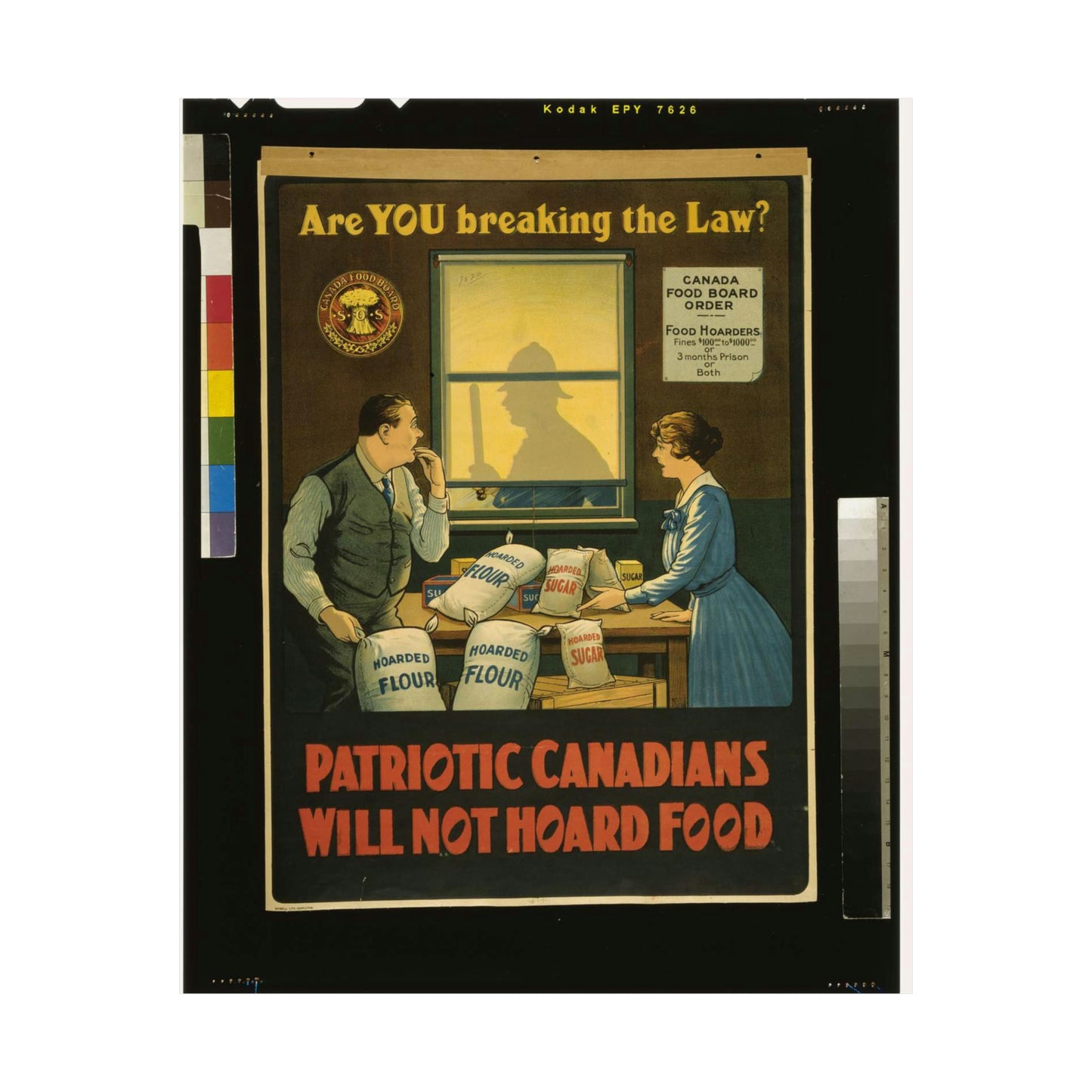 Are you breaking the law? Patriotic Canadians will not hoard food High Quality Matte Wall Art Poster for Home, Office, Classroom