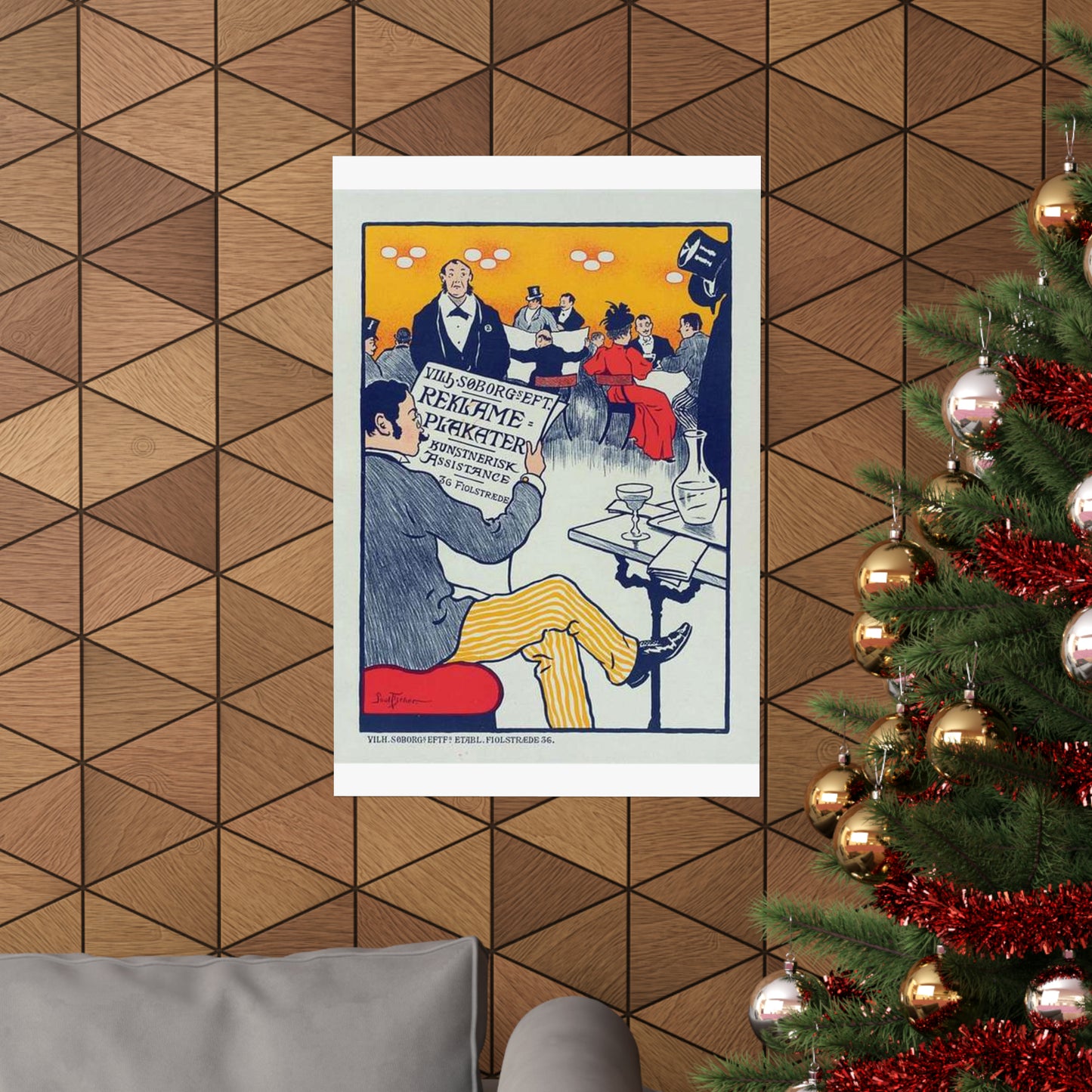 Affiche danoise pour les "Affiches artistiques Wilh. Söborg". High Quality Matte Wall Art Poster for Home, Office, Classroom