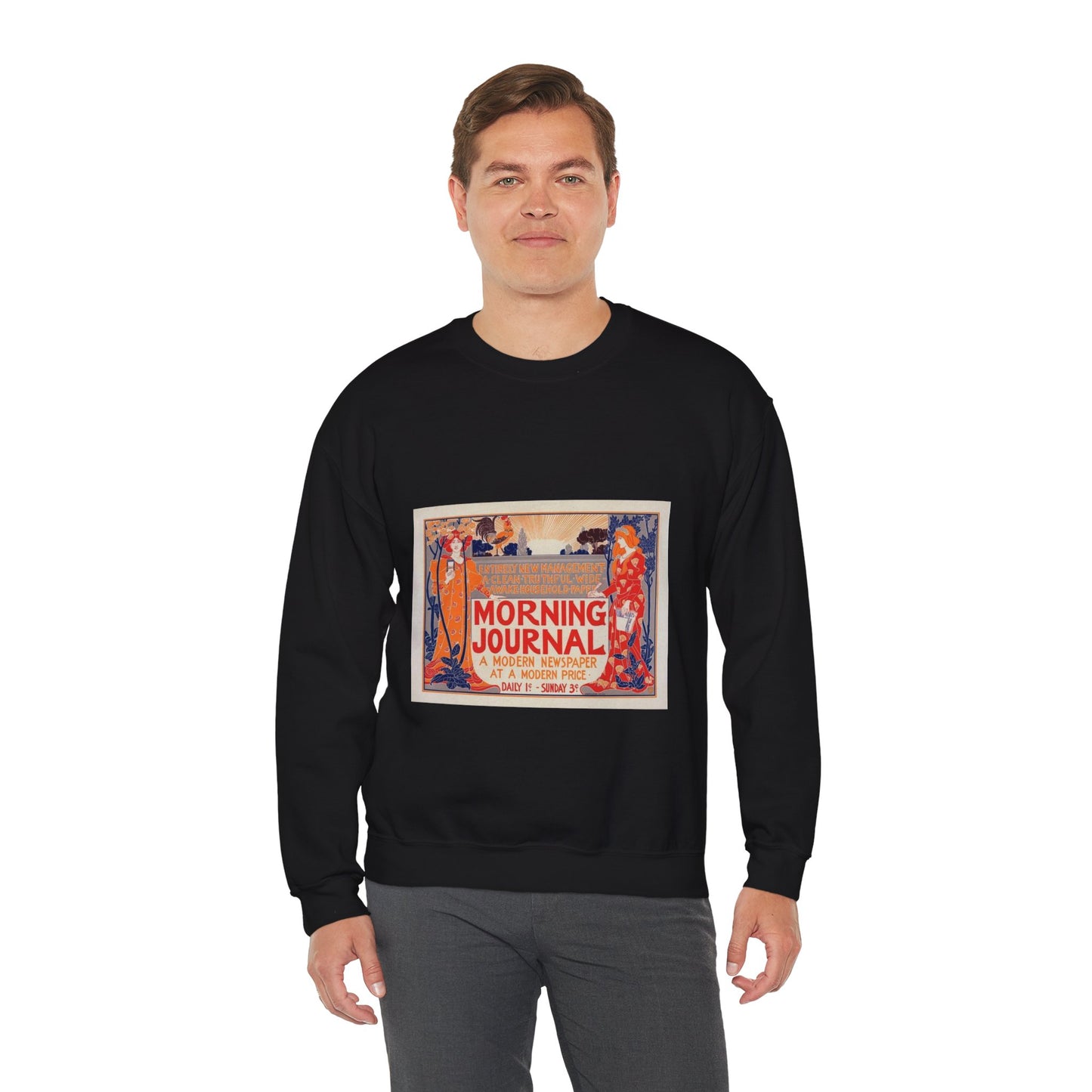 Louis Rhead - Affiche américaine pour le "Morning Journal". Black Heavy Blend Adult Crew Neck SweatShirt