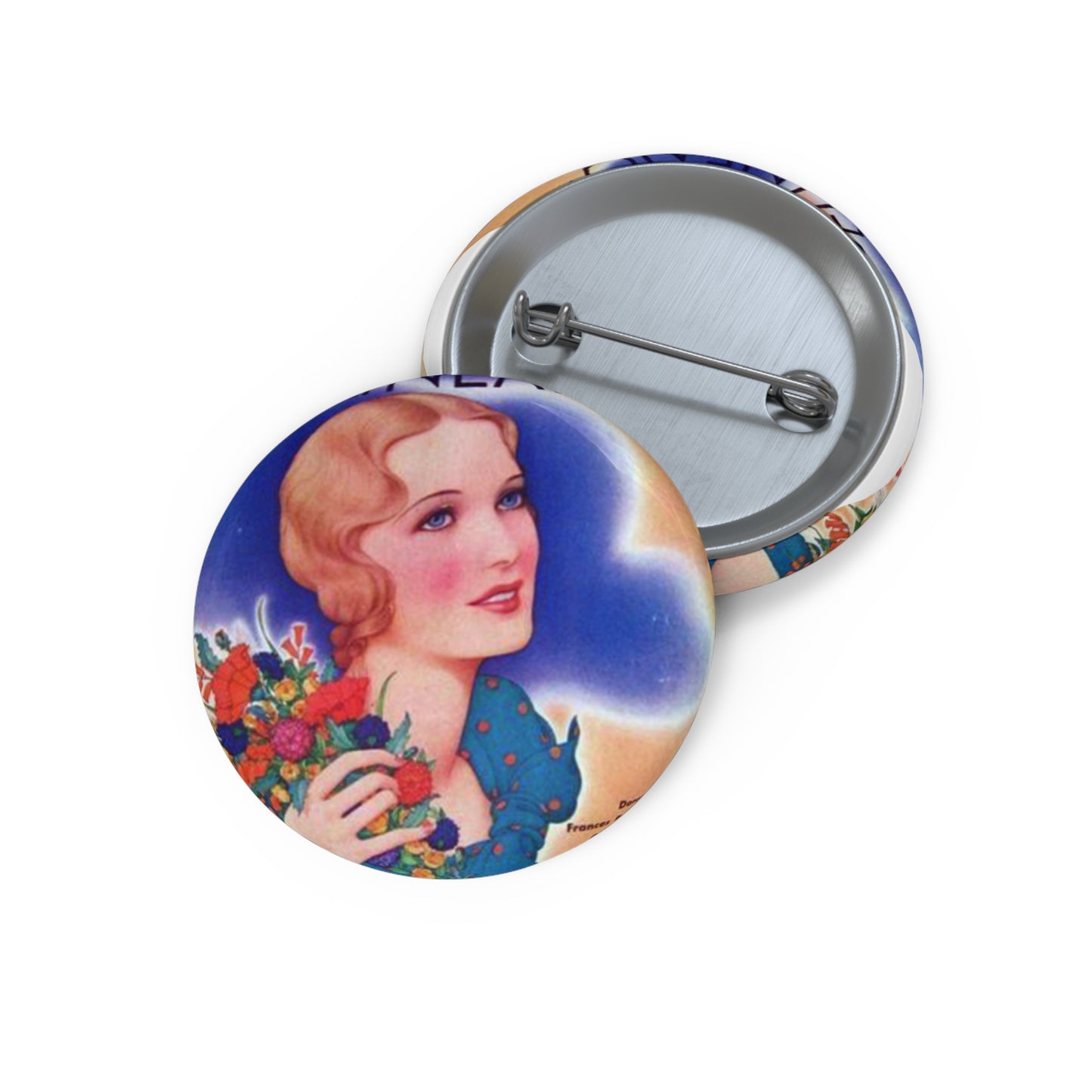 Delineator 1931-08 - Art Deco public domain image Pin Buttons with Crisp Design