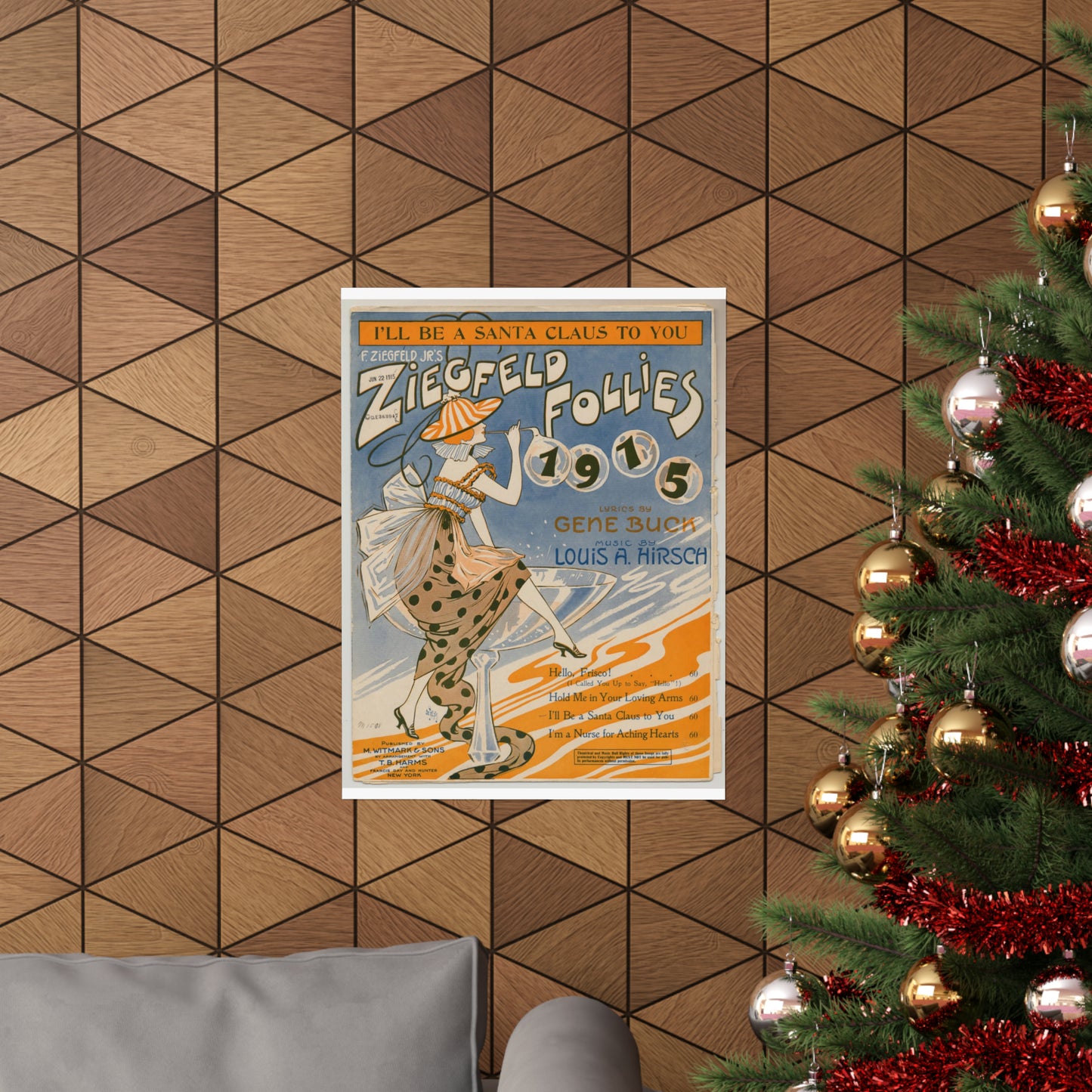I'll be a Santa Claus to you - Sheet music, Popular songs of the day High Quality Matte Wall Art Poster for Home, Office, Classroom