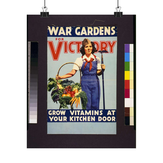 War gardens for victory--Grow vitamins at your kitchen door / lithographed by the Stecher-Traung Lithograph Corporation, Rochester, New York. High Quality Matte Wall Art Poster for Home, Office, Classroom