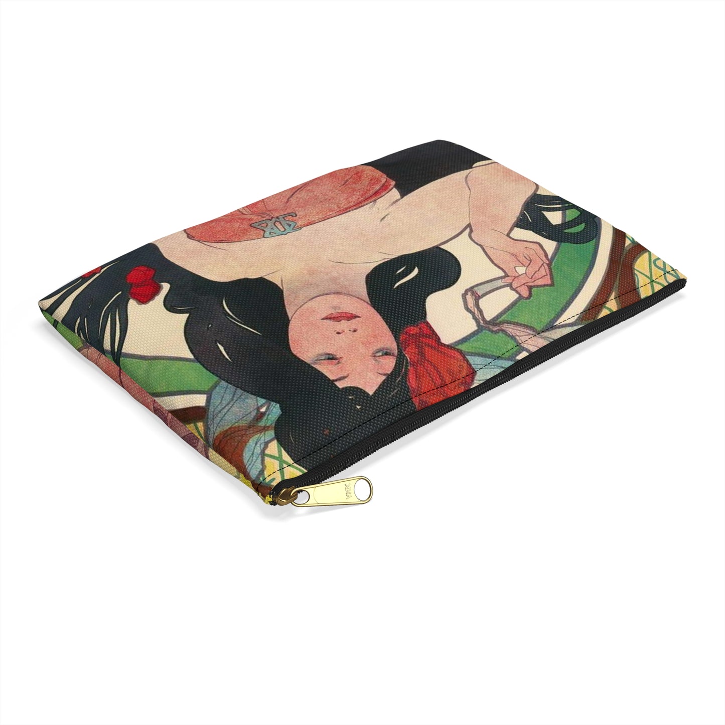 Alphonse Mucha - Job - Google Art Project Large Organizer Pouch with Black Zipper