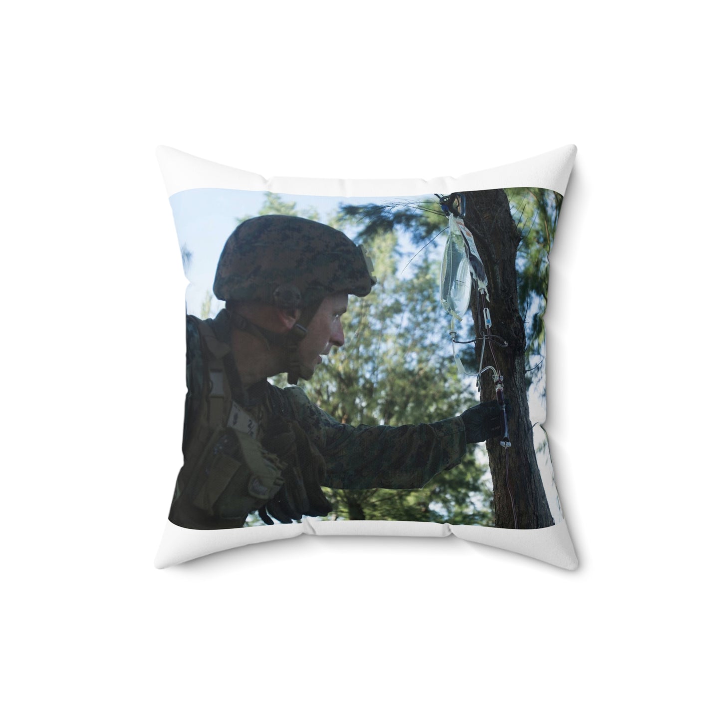 Lt. Cmdr. Russell Wier, battalion surgeon with Battalion Decorative Accent Square Pillow