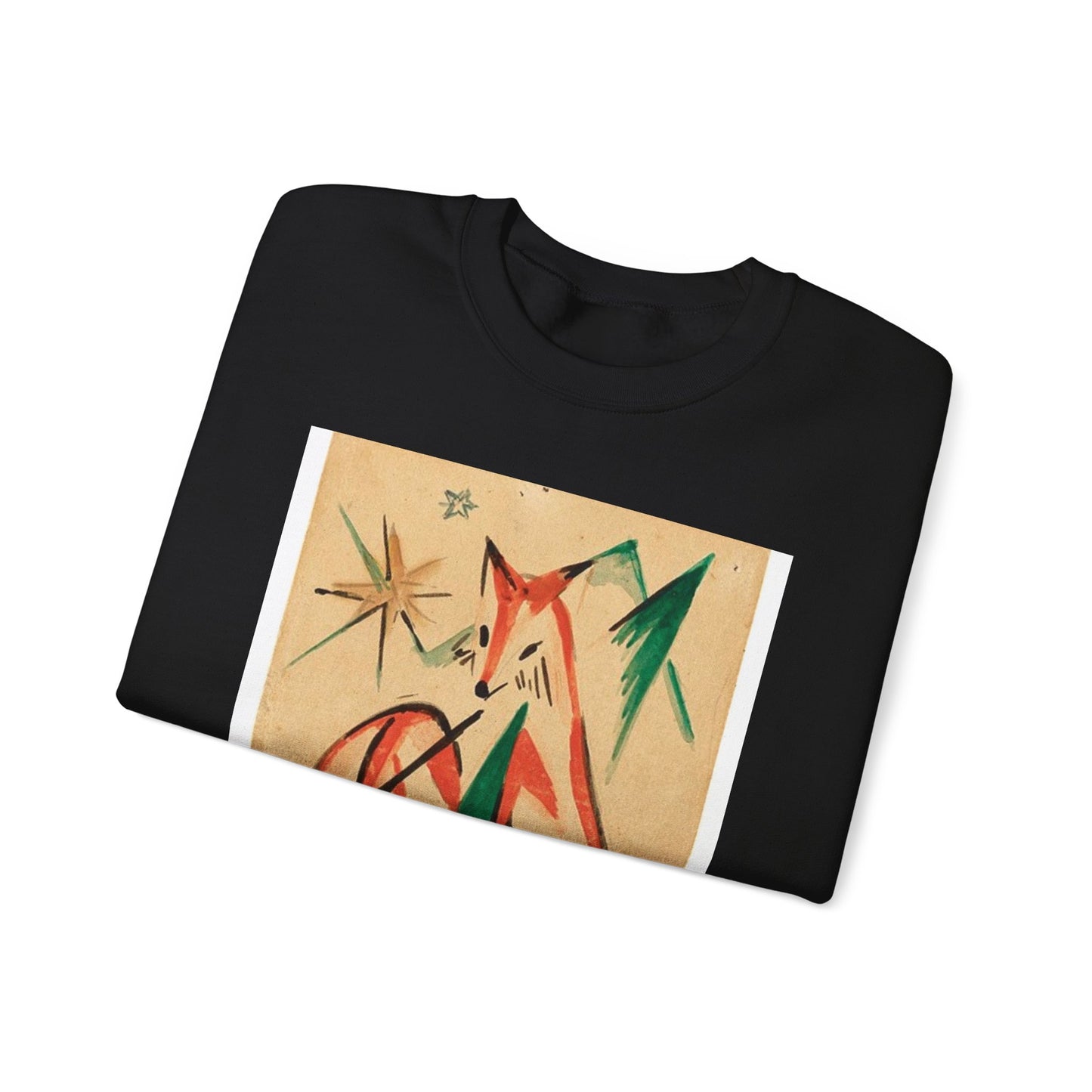 Franz Marc Füchse 1913 - A painting of a fox and a star Black Heavy Blend Adult Crew Neck SweatShirt