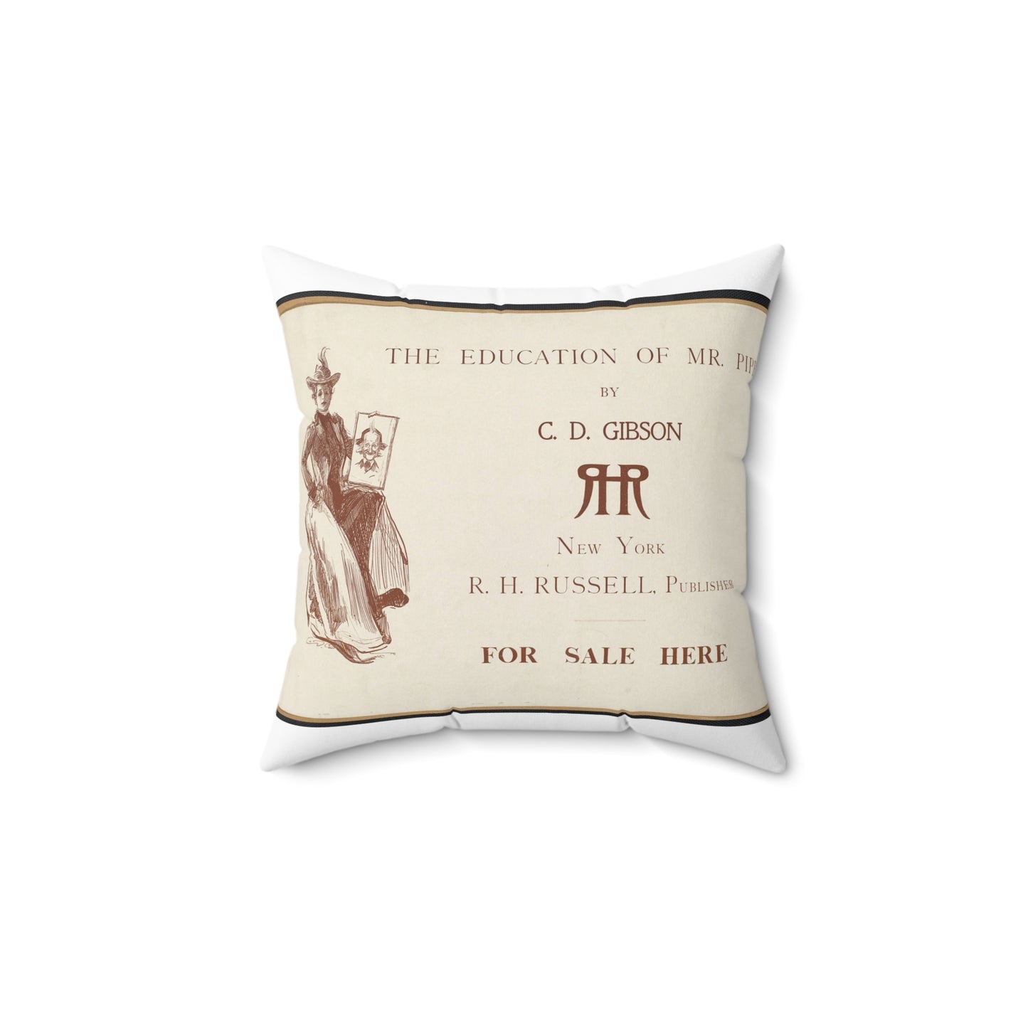 The education of Mr. Pipp by C. D. Gibson Decorative Accent Square Pillow