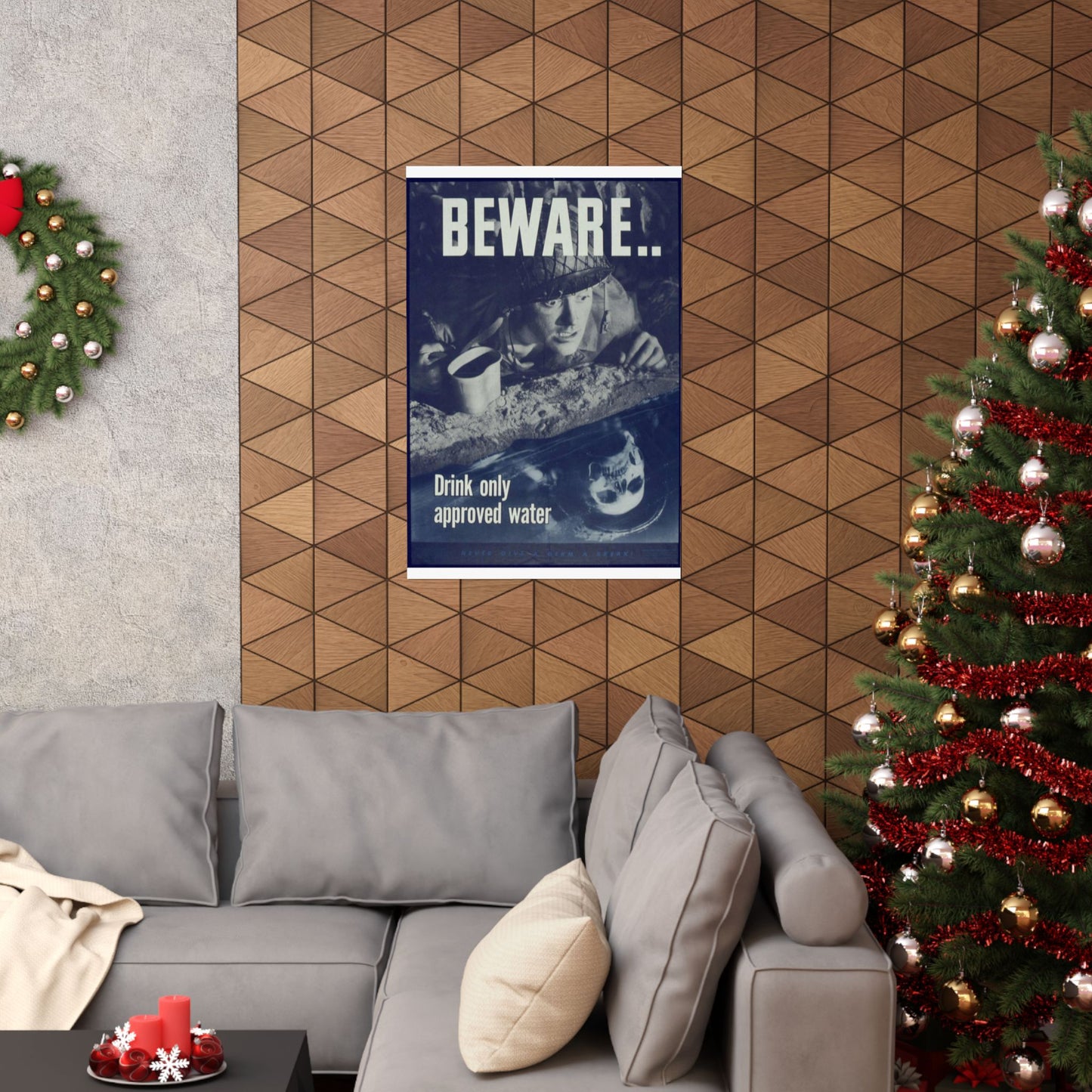 "Beware, drink only approved water." - NARA - 513965 High Quality Matte Wall Art Poster for Home, Office, Classroom