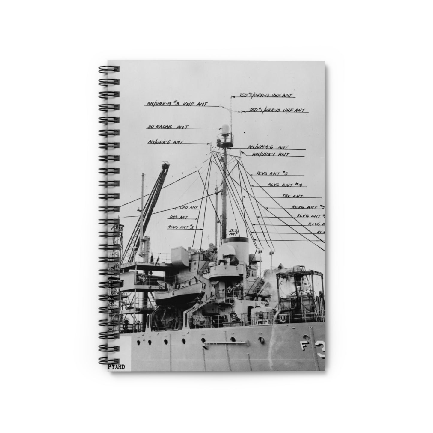 Navy Ship AF-38 Merapi - Public domain photogrpaph Spiral Bound Ruled Notebook with Printed Cover