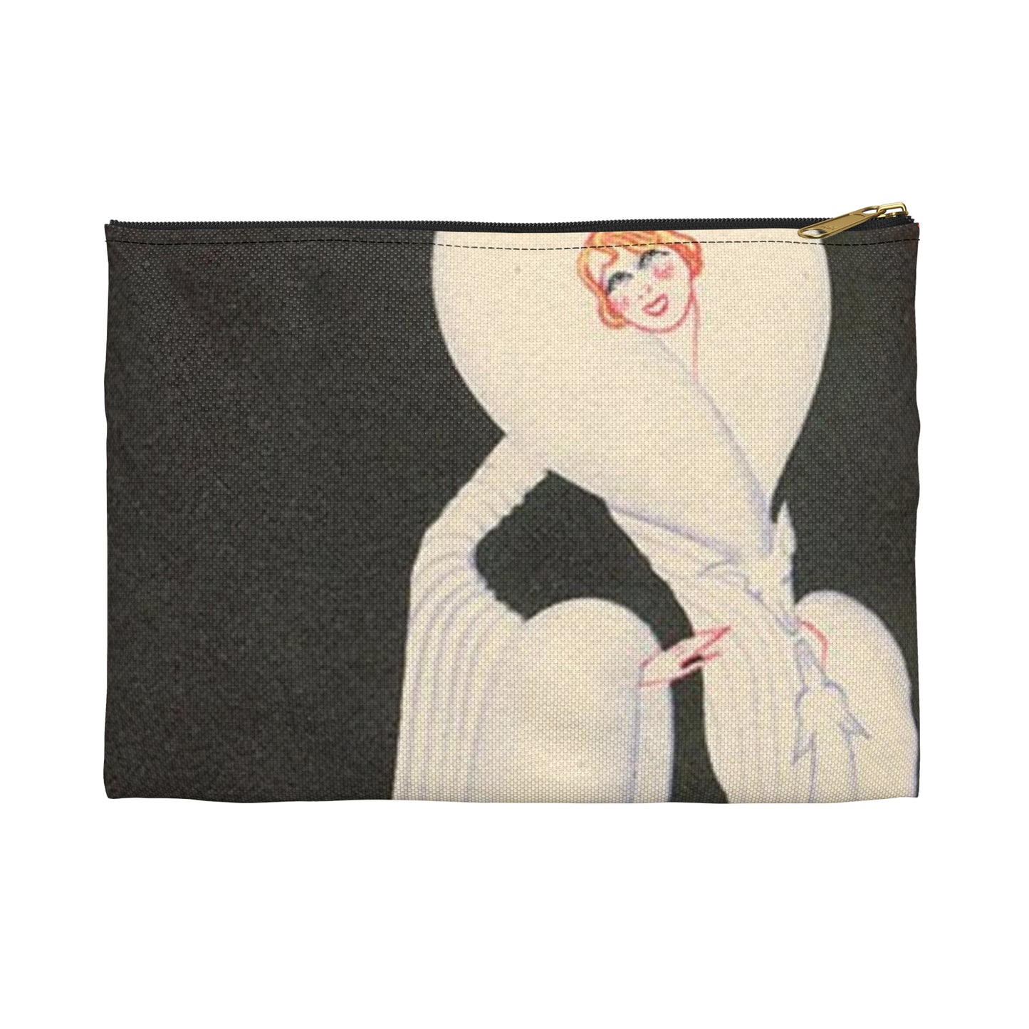 Fourrures André Brunswick - Public domain portrait painting Large Organizer Pouch with Black Zipper